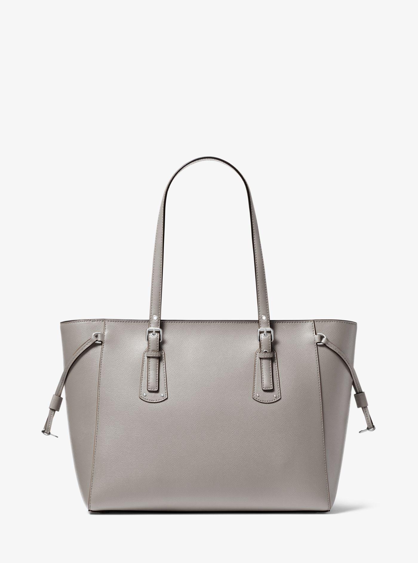 Voyager medium crossgrain leather tote by store michael kors