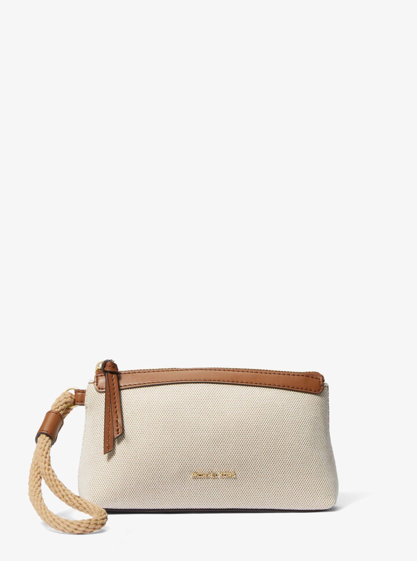 Michael Kors Talia Small Canvas Wristlet in Natural Lyst