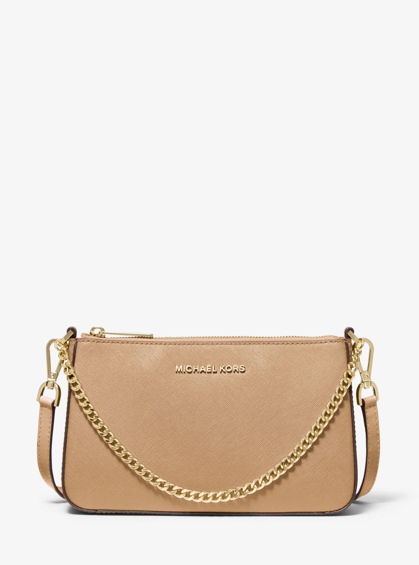 Michael Kors Jet Set Medium Saffiano Leather Crossbody Bag in Natural Lyst
