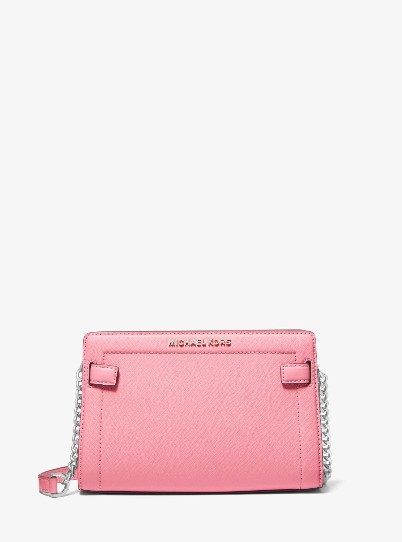 Michael Kors Rayne Small Saffiano Leather Crossbody Bag in Pink - Lyst