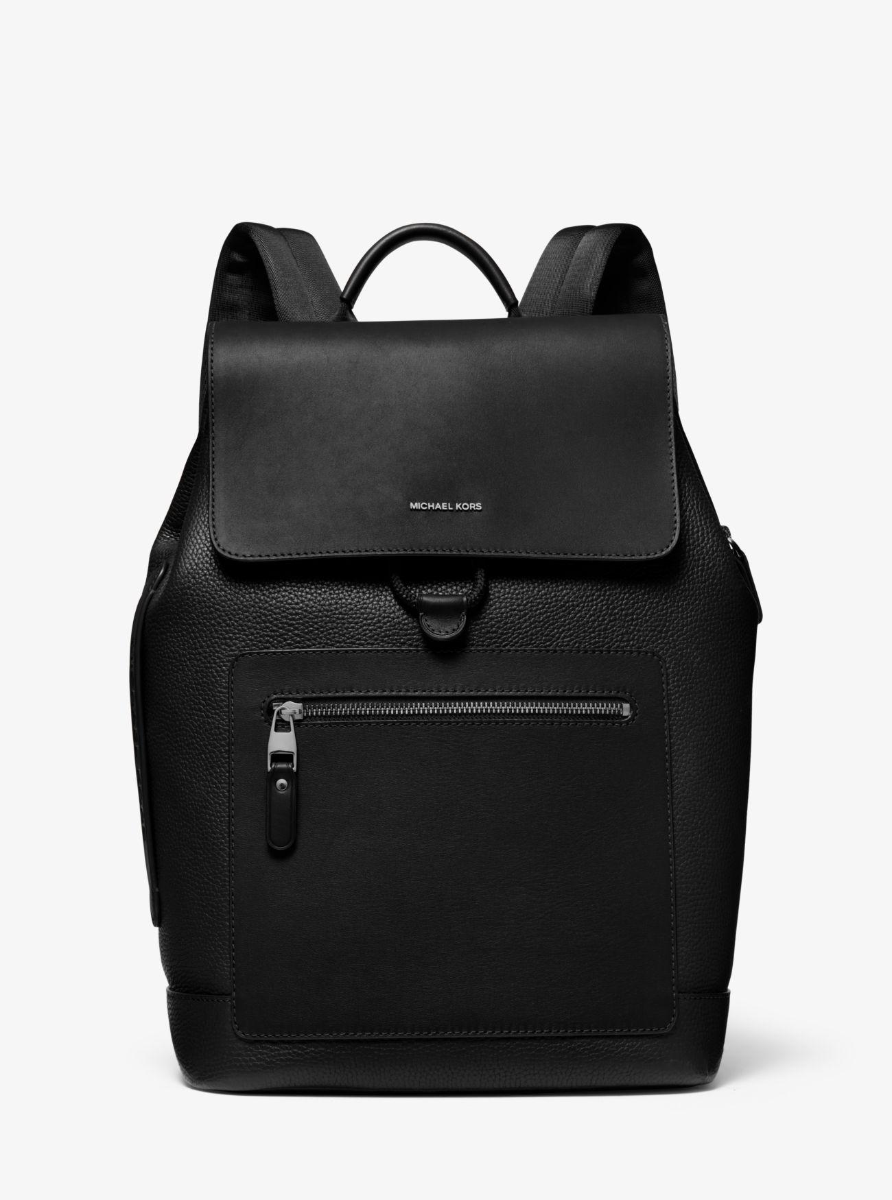 Michael Kors Synthetic Hudson Pebbled Leather Backpack in Black for Men ...