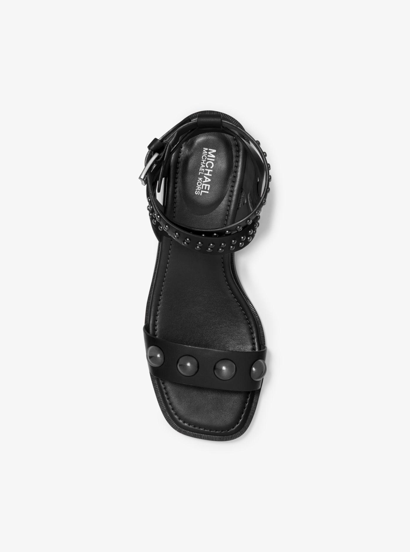Michael Kors Mk Garner Studded Leather Sandal in Black | Lyst