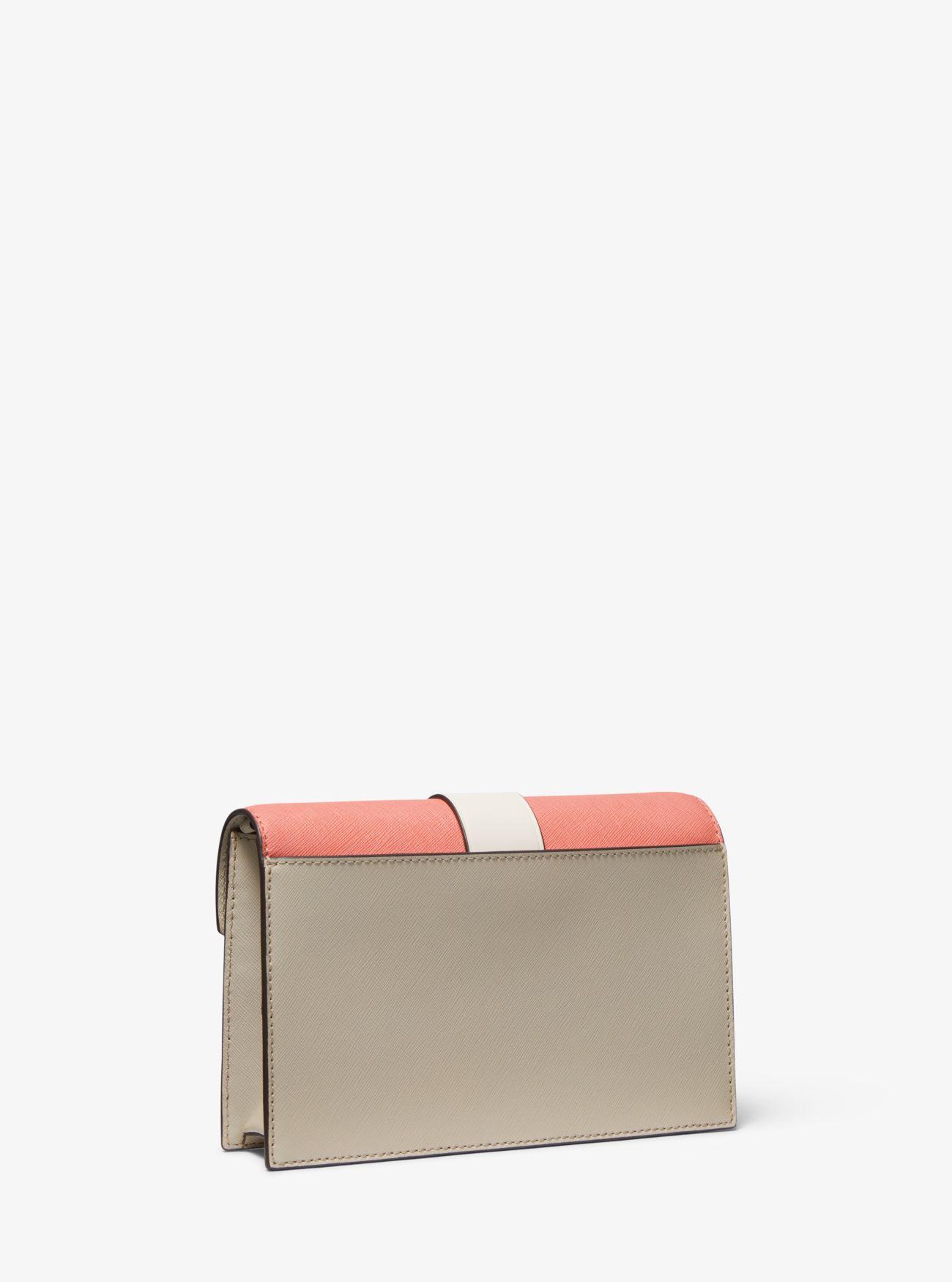Michael Kors Medium Color-block Leather Crossbody Bag in Pink | Lyst