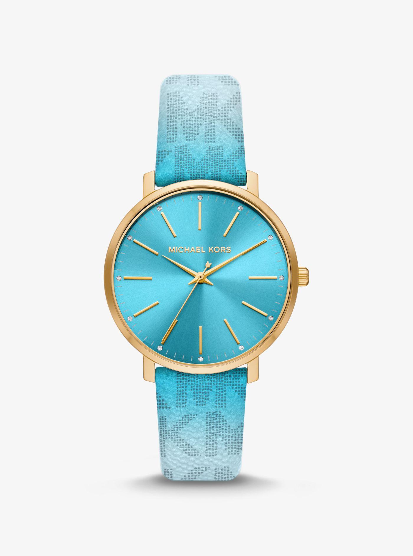 Michael Kors Pyper Ombré Gold-tone And Logo Watch in Blue | Lyst