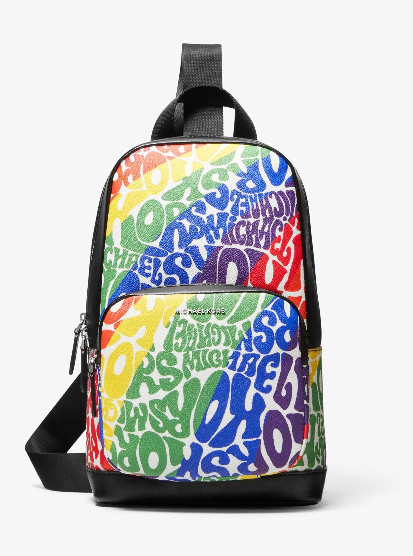 Michael Kors Hudson Graphic Logo Sling Pack in Black for Men Lyst