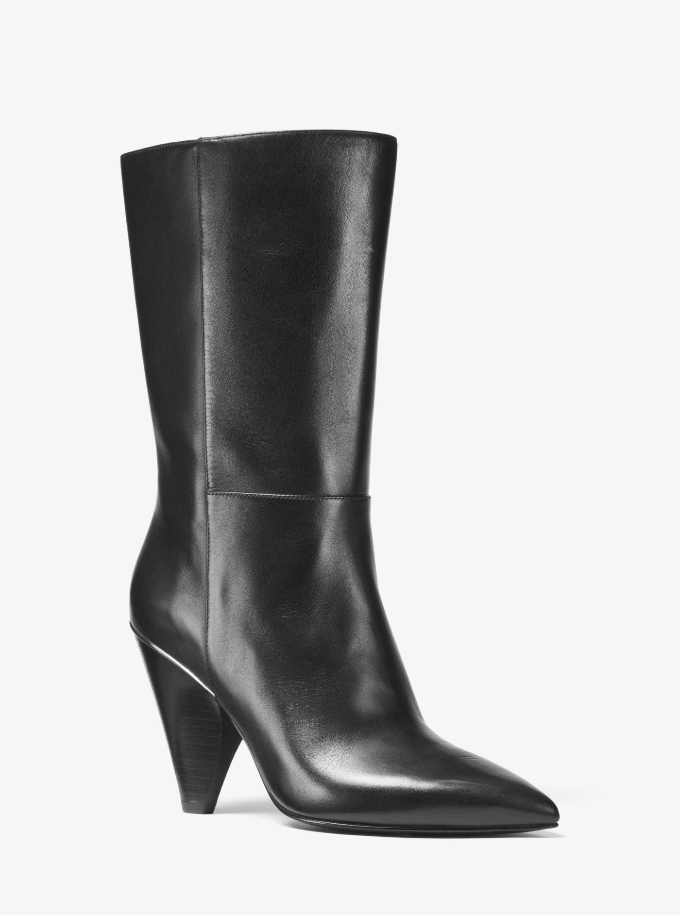 Michael Kors Lizzy Leather Mid-calf in Black - Lyst