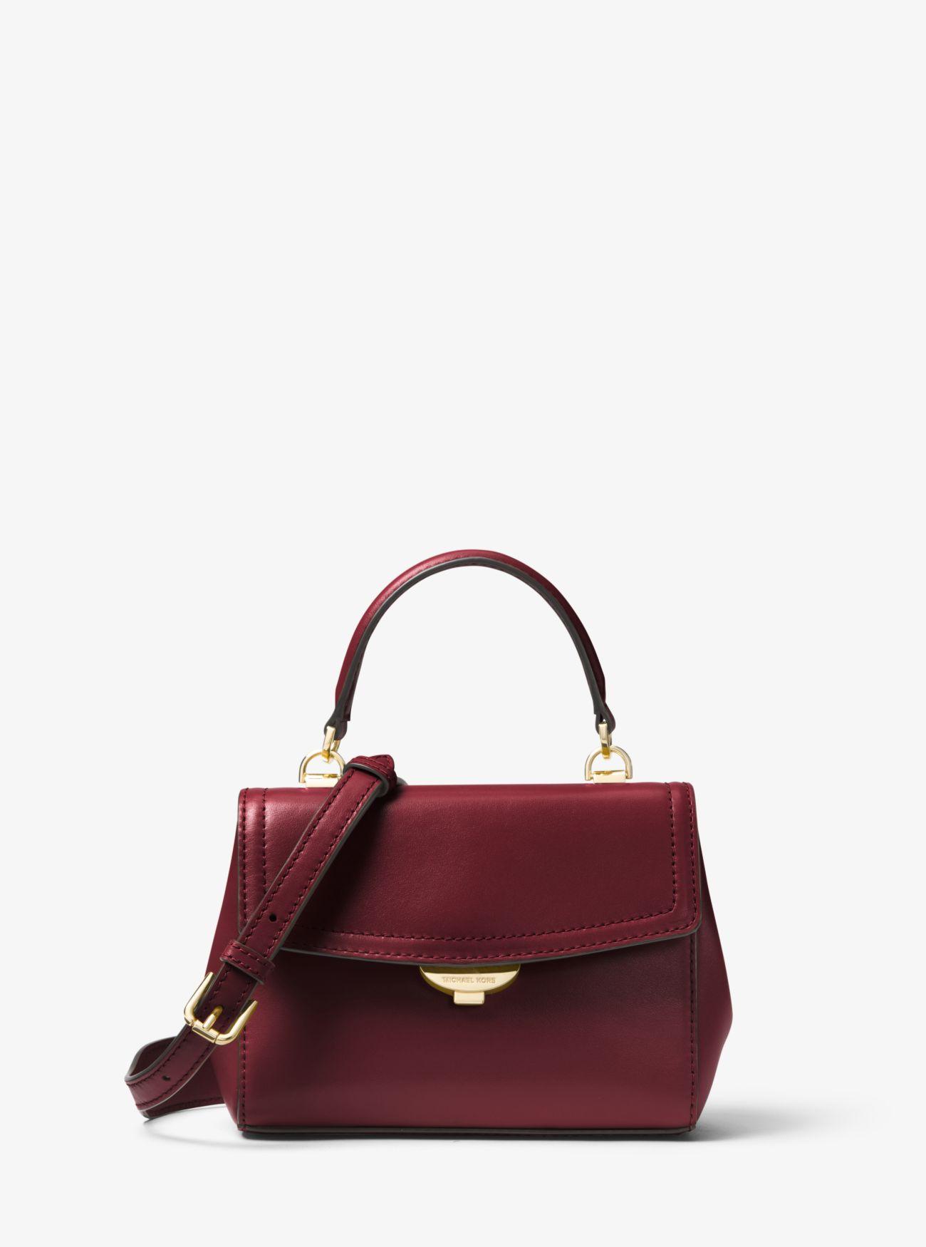 Michael Kors Ava Extra-small Leather Crossbody Bag in Oxblood (Red) - Lyst