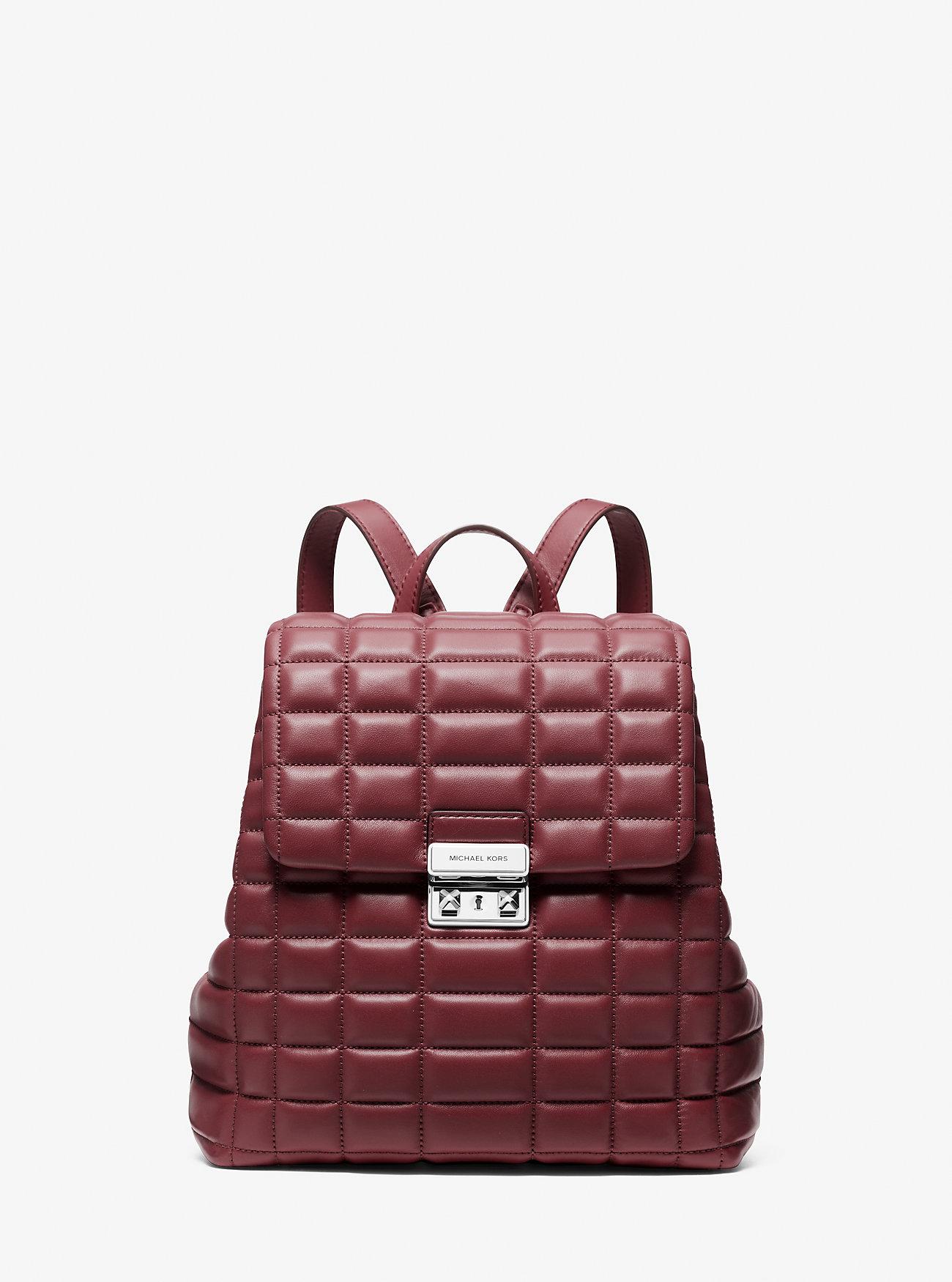 MICHAEL Michael Kors Tribeca Small Quilted Leather Backpack in Red