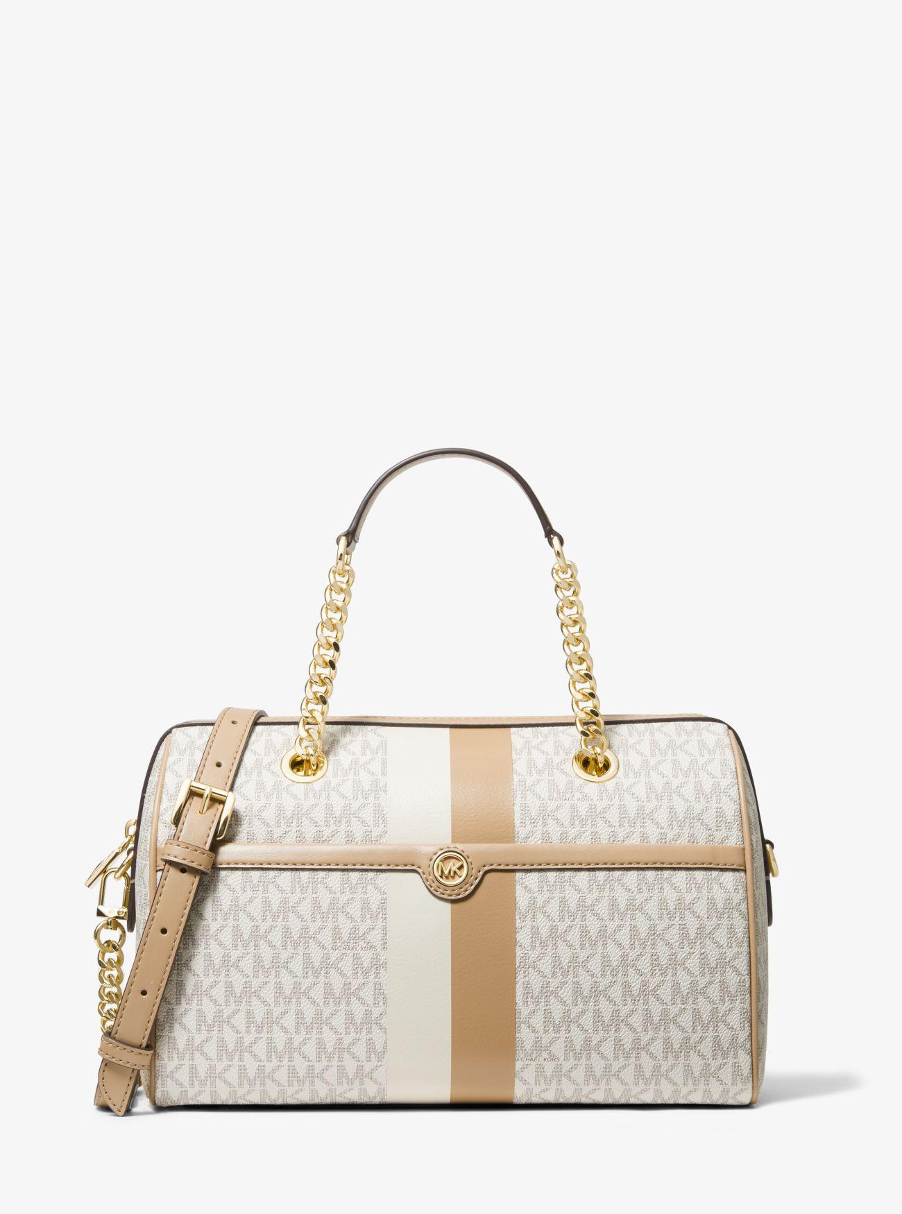 Bolso satchel Blaire mediano a rayas con logotipo Michael Kors | Lyst