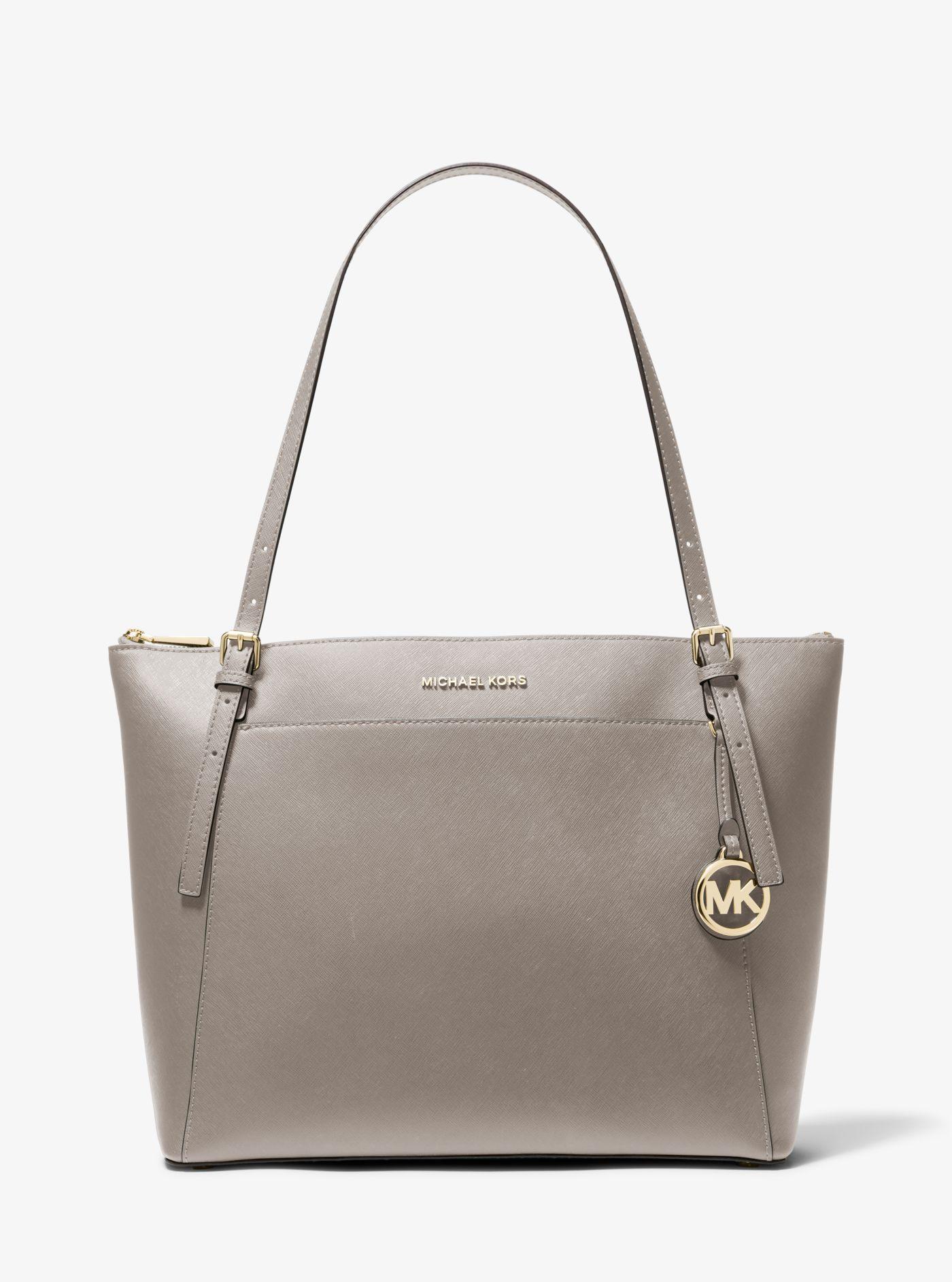 Michael Kors Voyager Large Saffiano Leather Tote Bag in Gray | Lyst