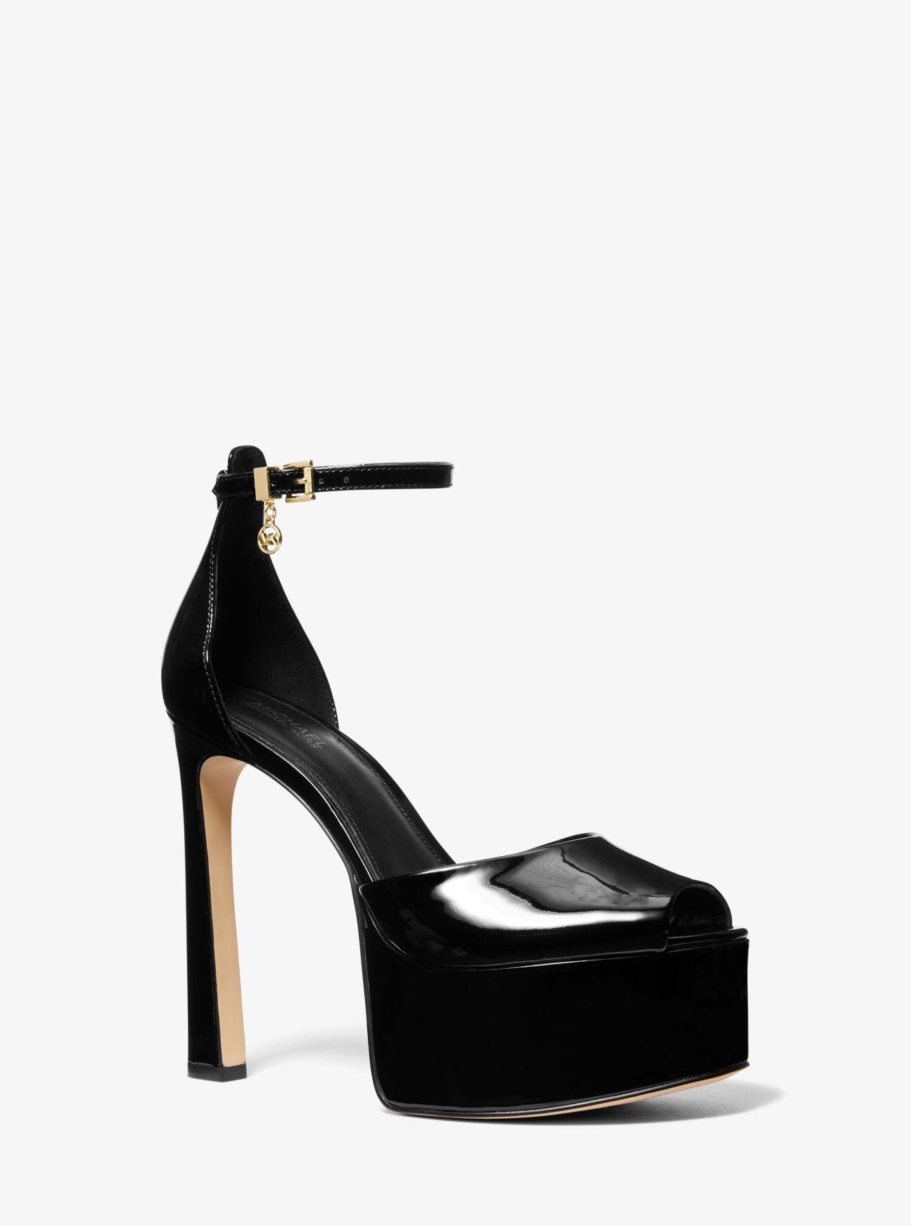 Michael Kors Martina Patent Leather Peep toe Platform Pump in Black Lyst UK