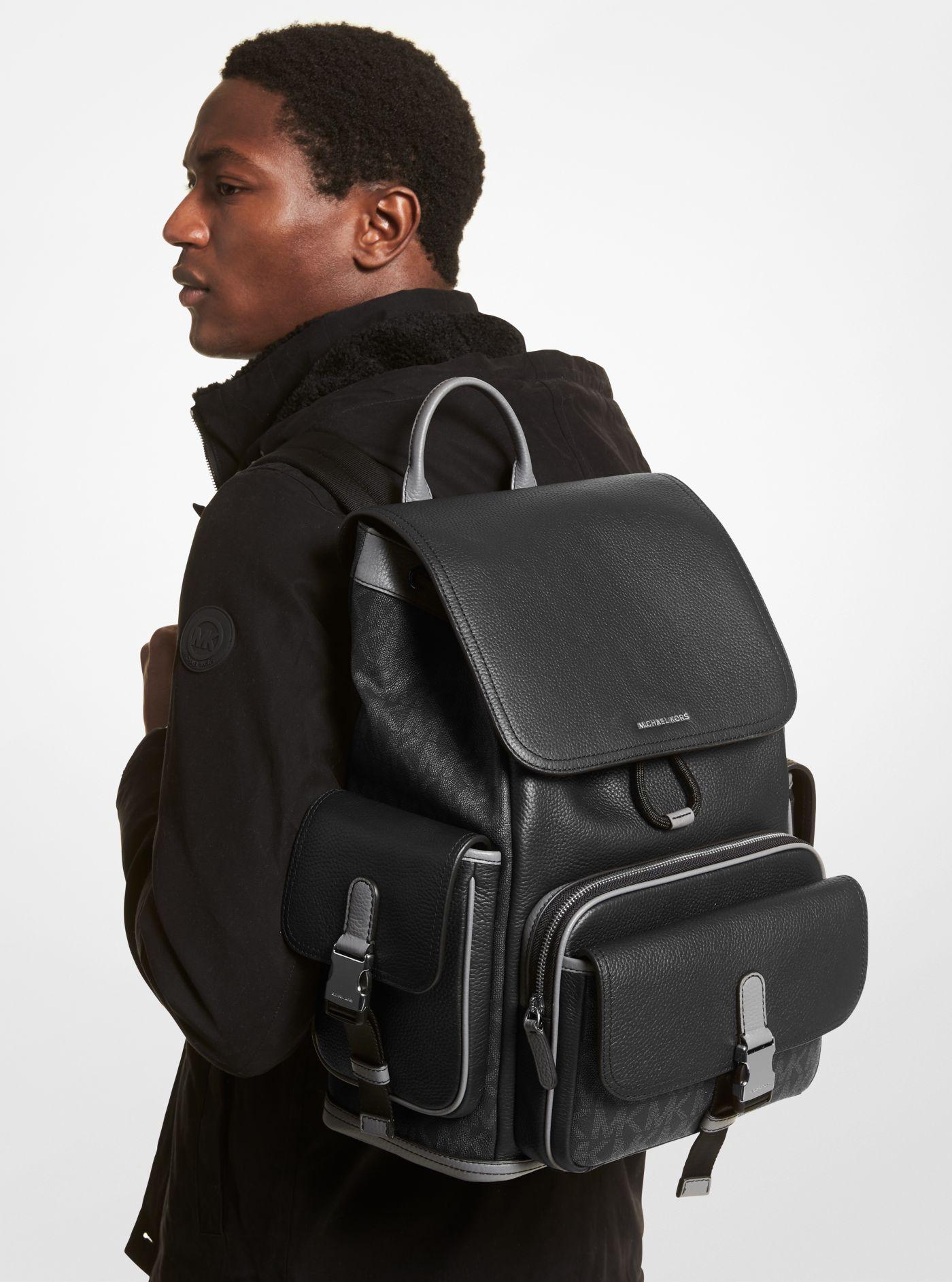 Michael Kors Hudson Logo And Leather Backpack in Black Combo (Black) for  Men | Lyst