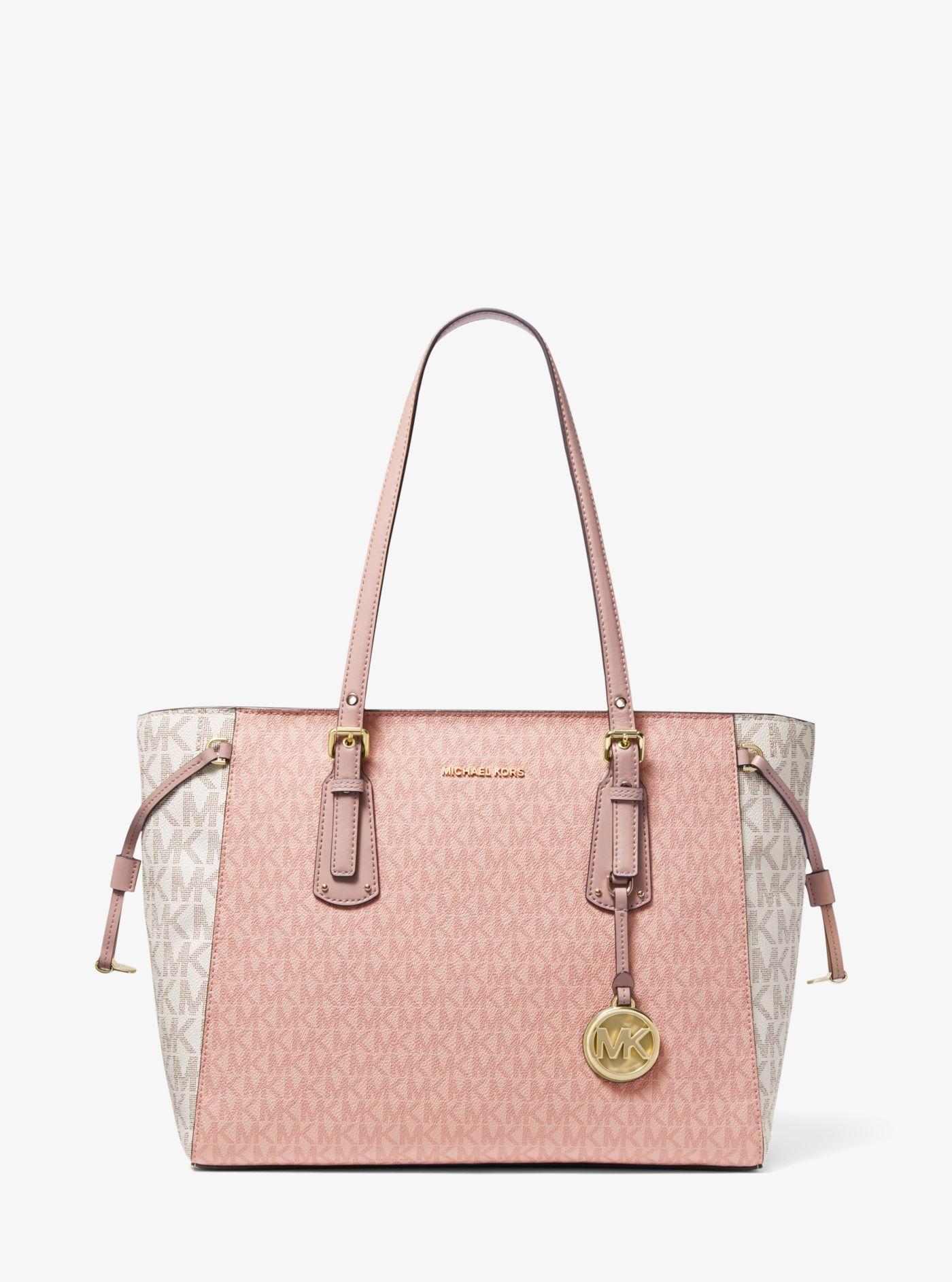 waarheid Barmhartig huid Michael Kors Voyager Medium Color-block Logo Tote Bag in Pink | Lyst