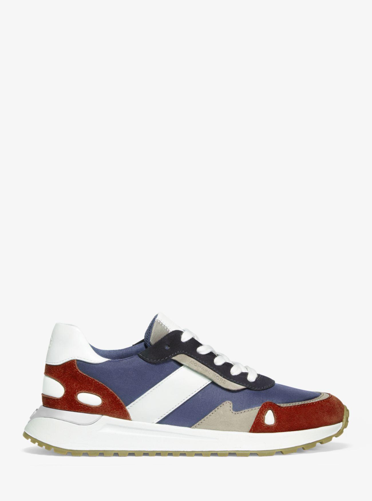 monroe canvas and suede trainer