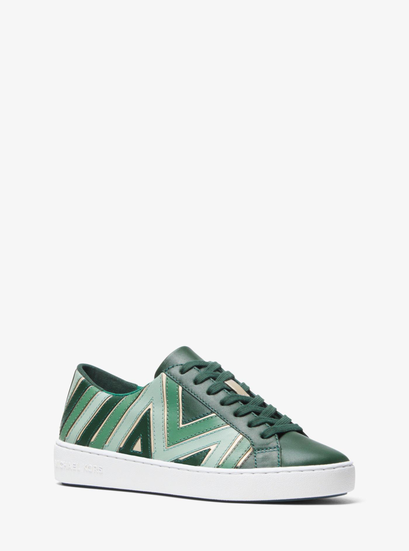 Kors Whitney Tri-color Leather Sneaker Racing Green (Green)