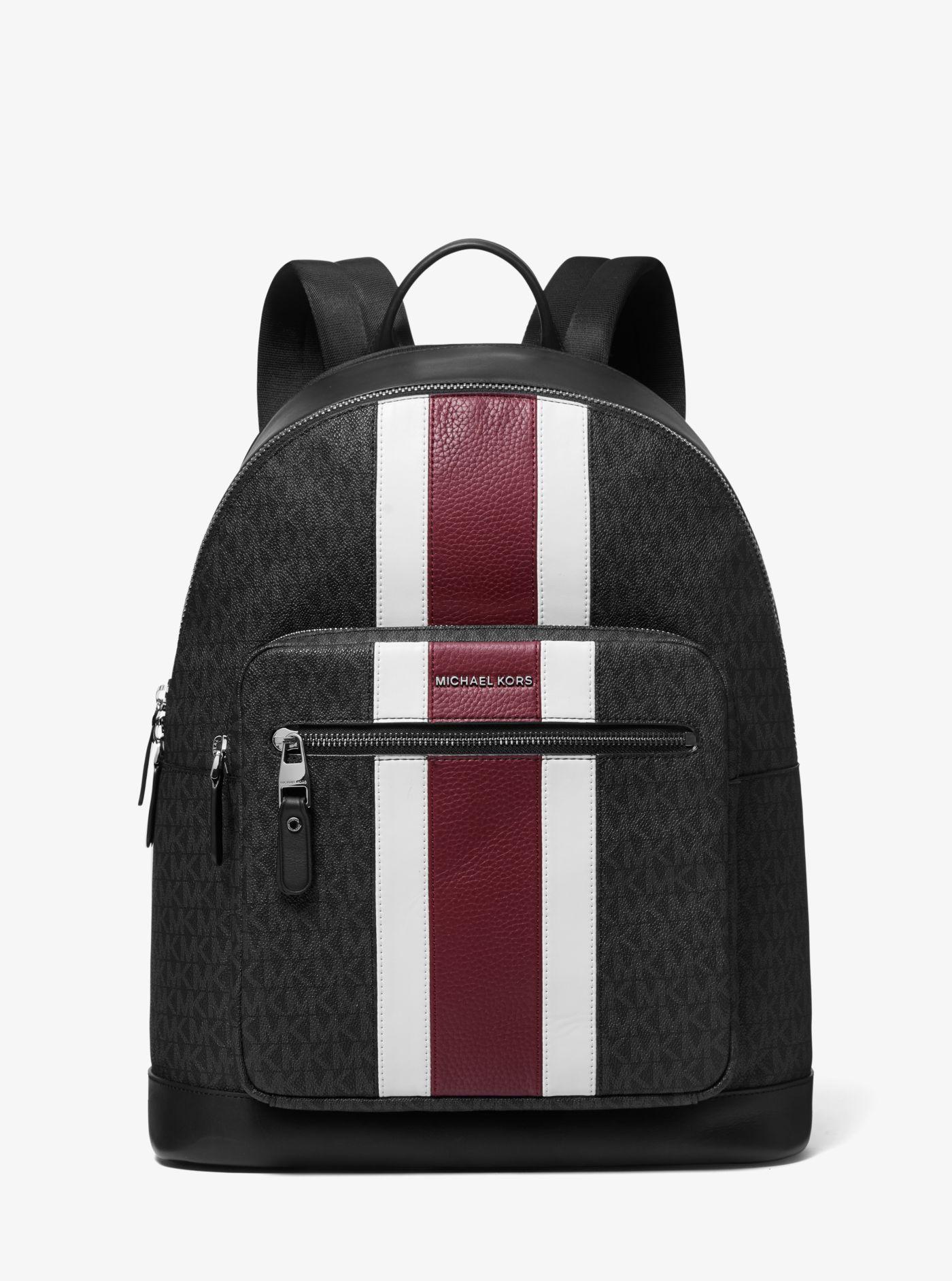 Michael Kors Canvas Hudson Logo Stripe Backpack in Black for Men - Lyst