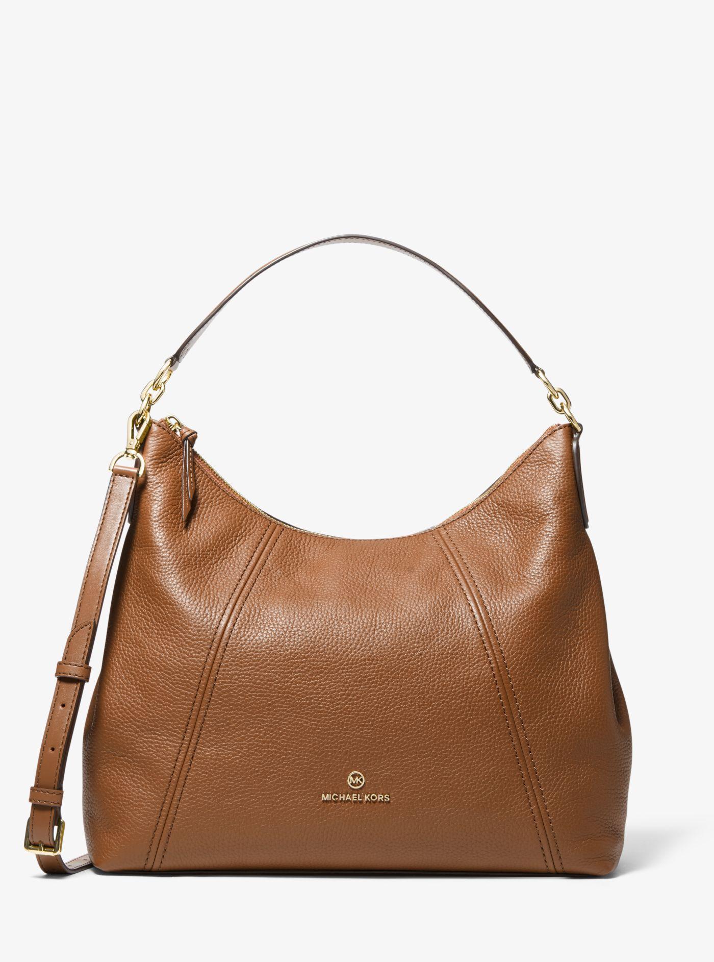 Michael Kors Sienna Large Pebbled Leather Shoulder Bag in Brown | Lyst  Australia