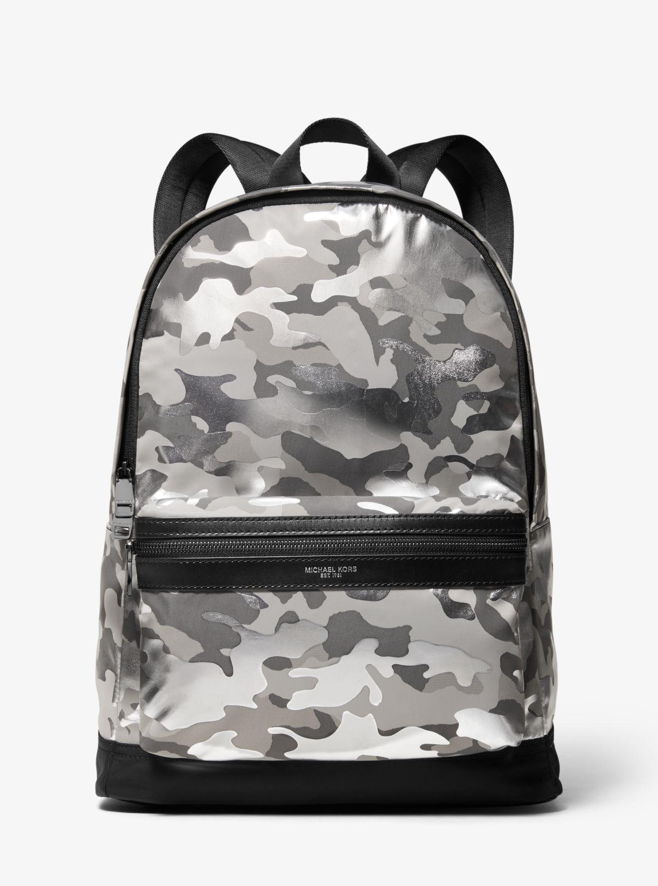 Michael Kors Synthetic Camouflage Kent Backpack in Silver (Metallic ...