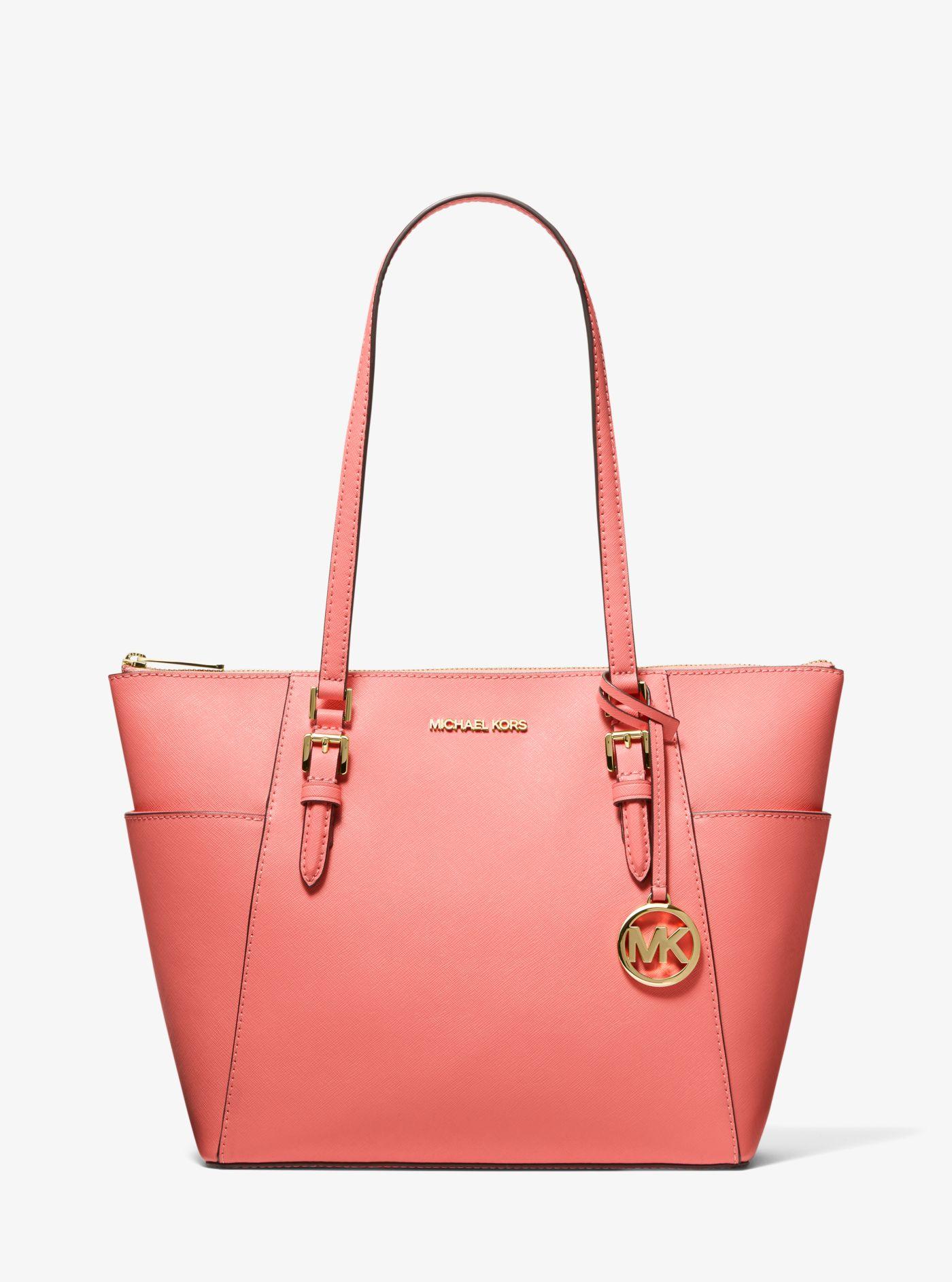 Michael Kors Charlotte Large Saffiano Leather Top-zip Tote Bag | Lyst