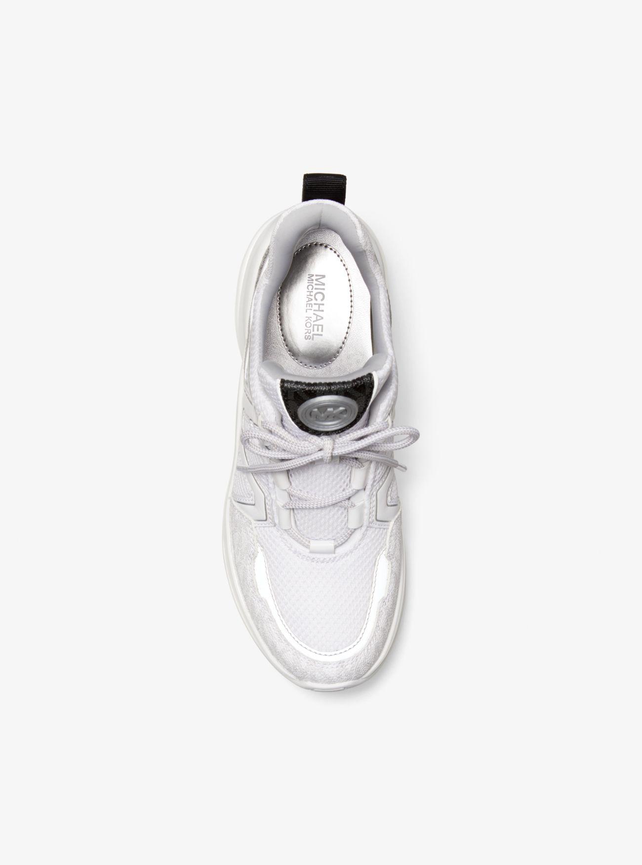 Michael Kors Olympia Mesh And Logo Trainer in White | Lyst