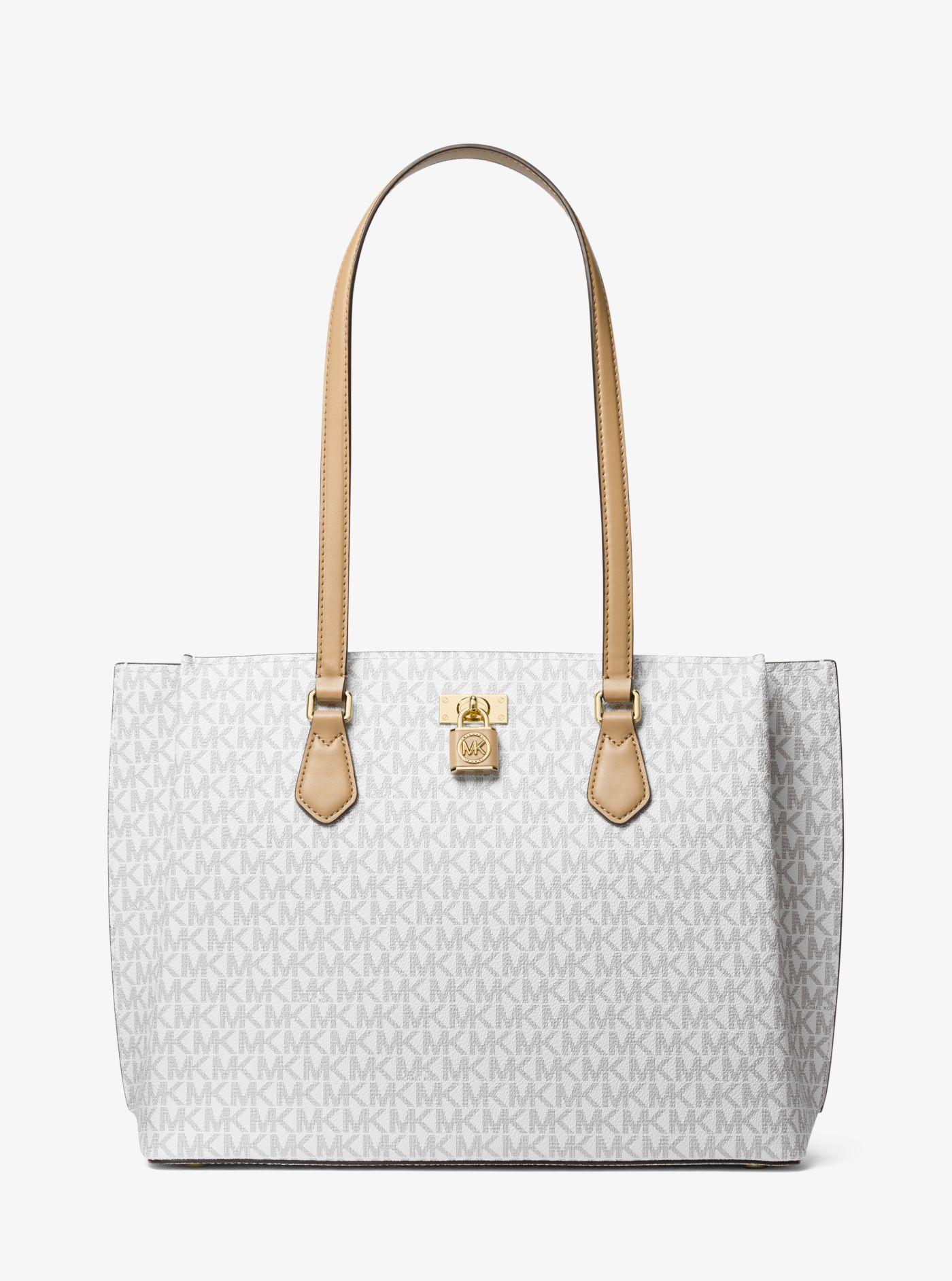 Michael Kors Ruby Large Logo Tote Bag in White | Lyst