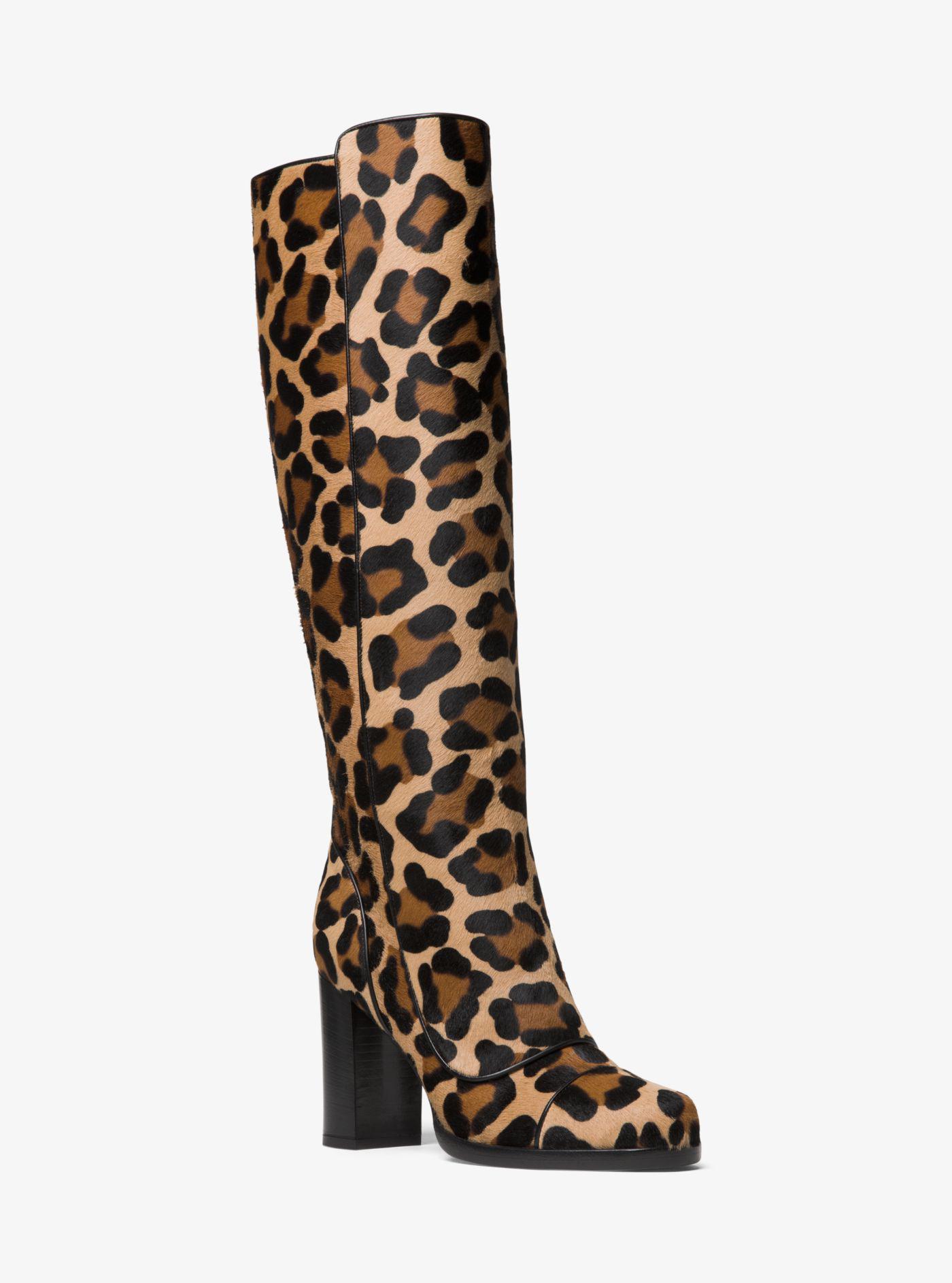 haskell leopard calf hair combat boot