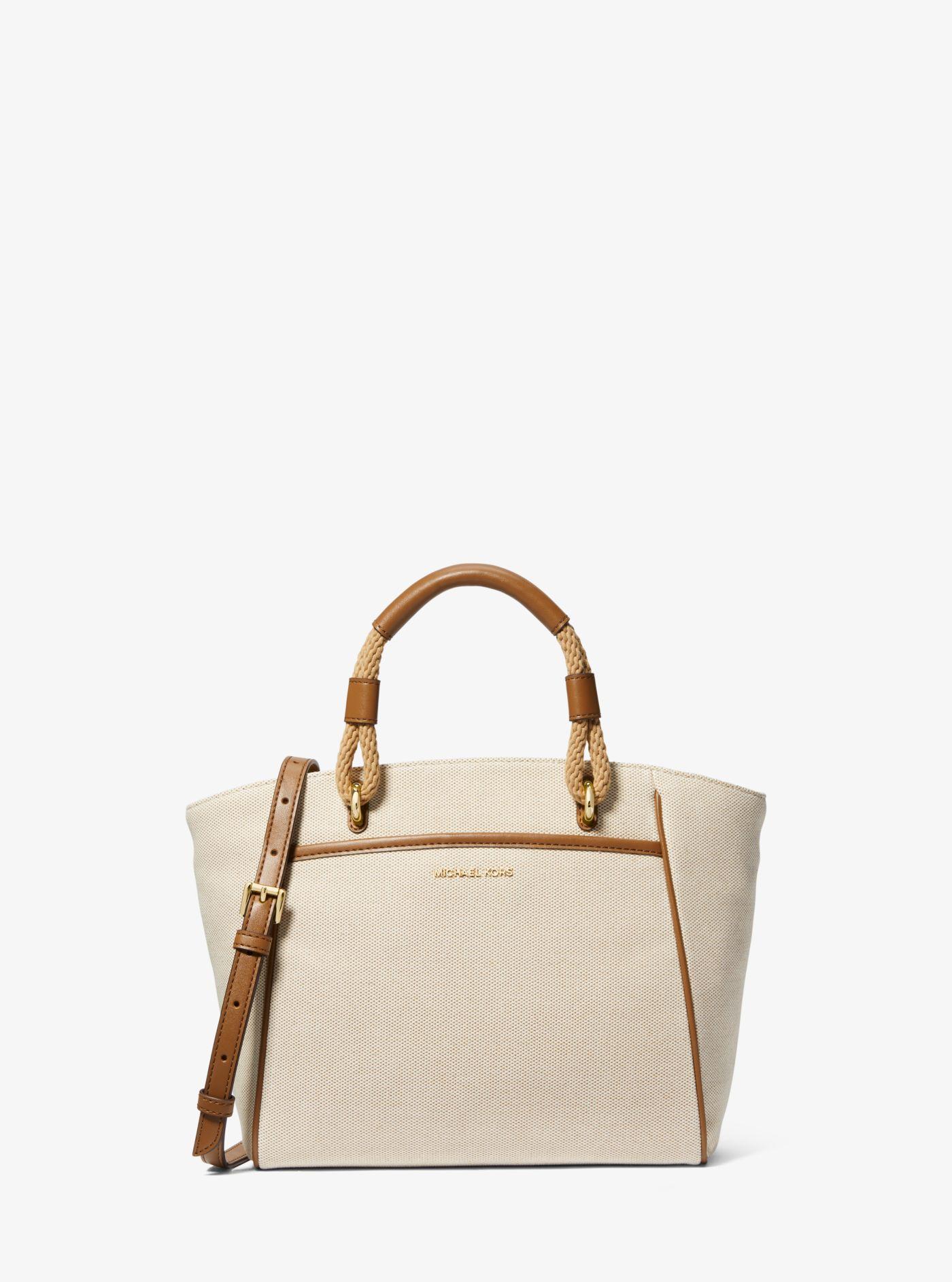 Michael Kors Talia Small Cotton Canvas Tote Bag in Natural Lyst