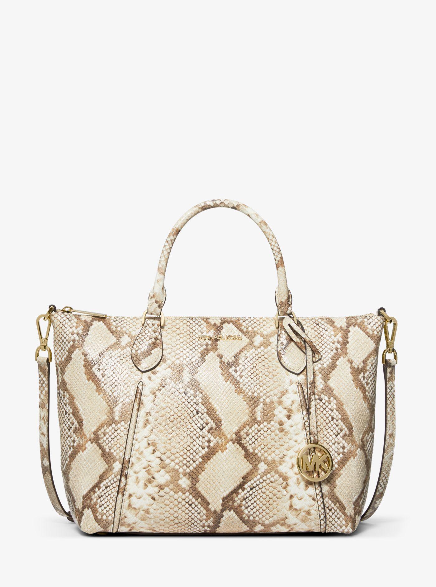 python embossed leather handbags