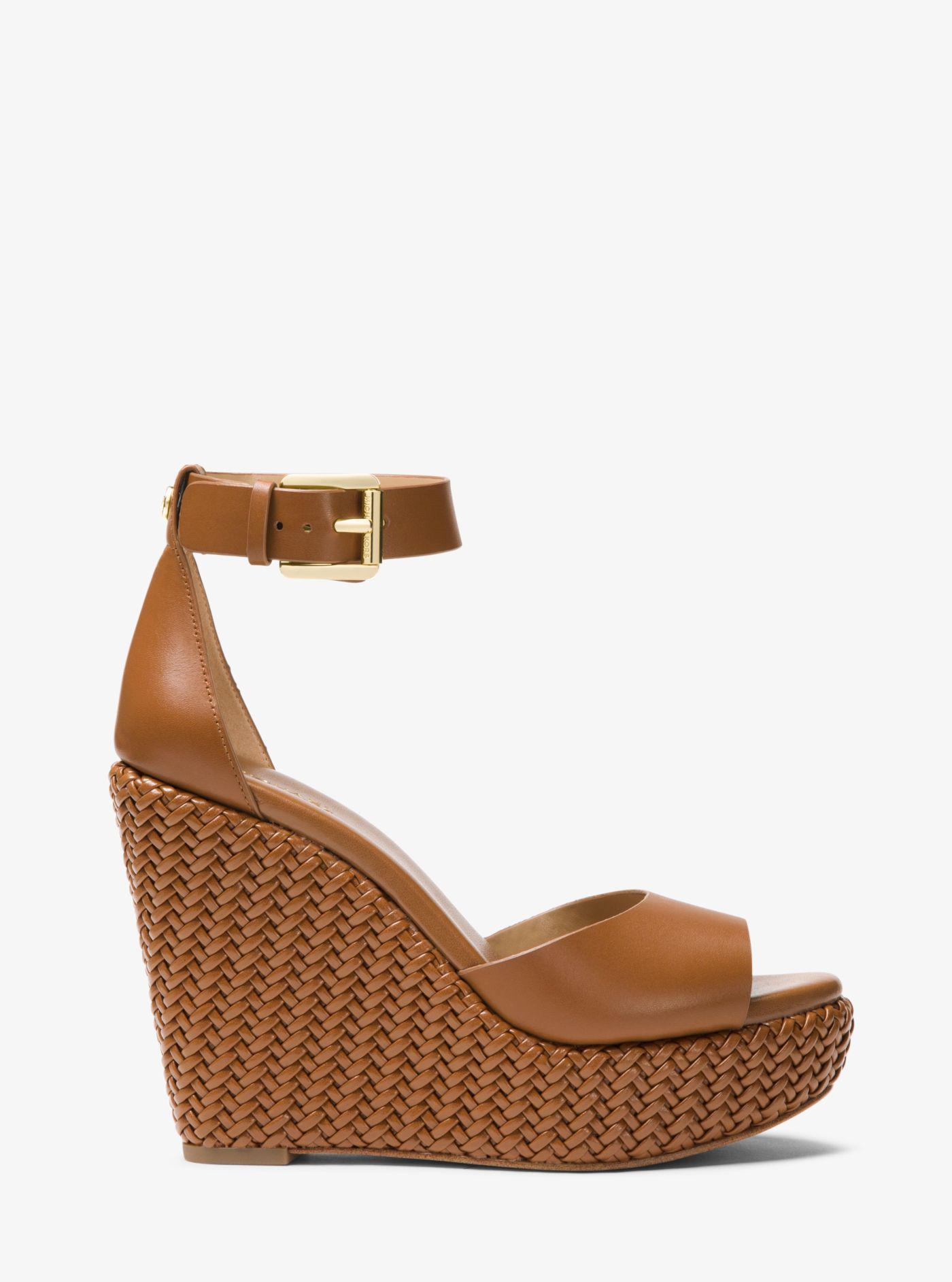 michael kors ellen leather wedge