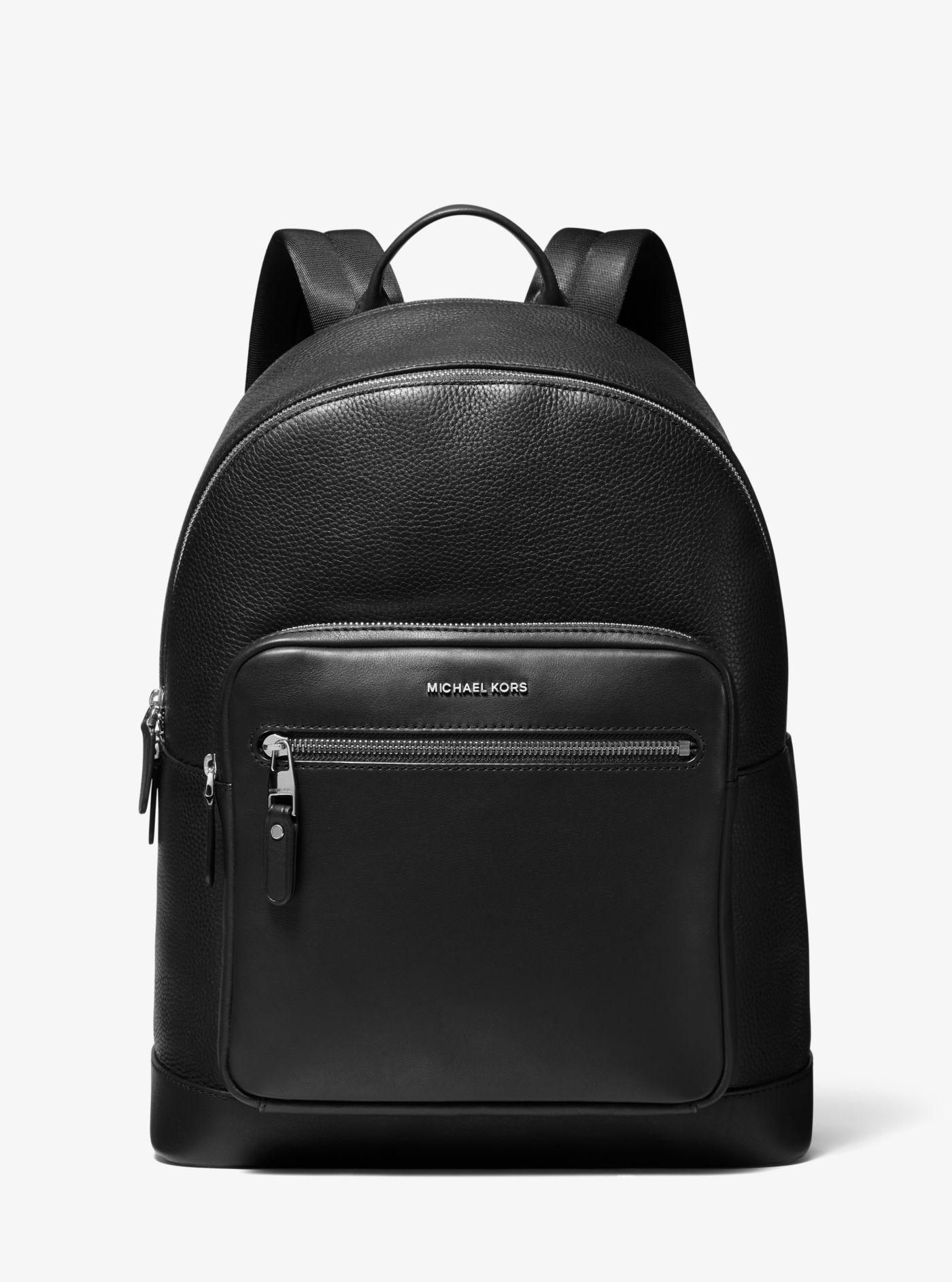 Michael Kors Hudson Pebbled Leather Backpack in Black for Men - Lyst