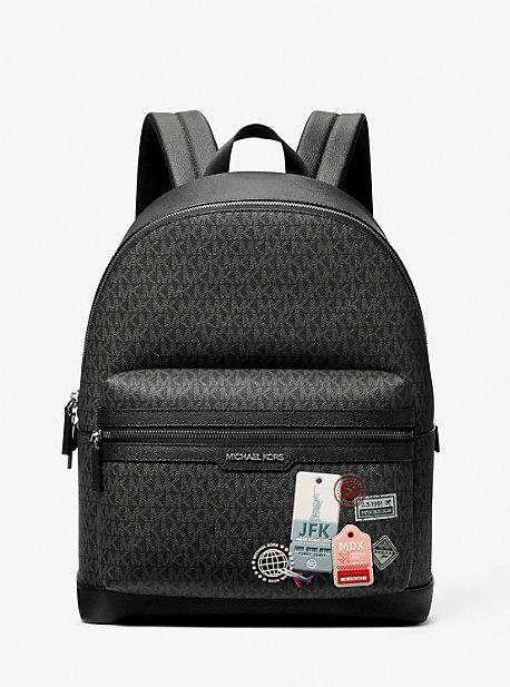 Michael Kors Black Backpack with Silver Embellishments Michael Kors Jaycee Large Women MK Logo Zip Pocket Travel  main image 3