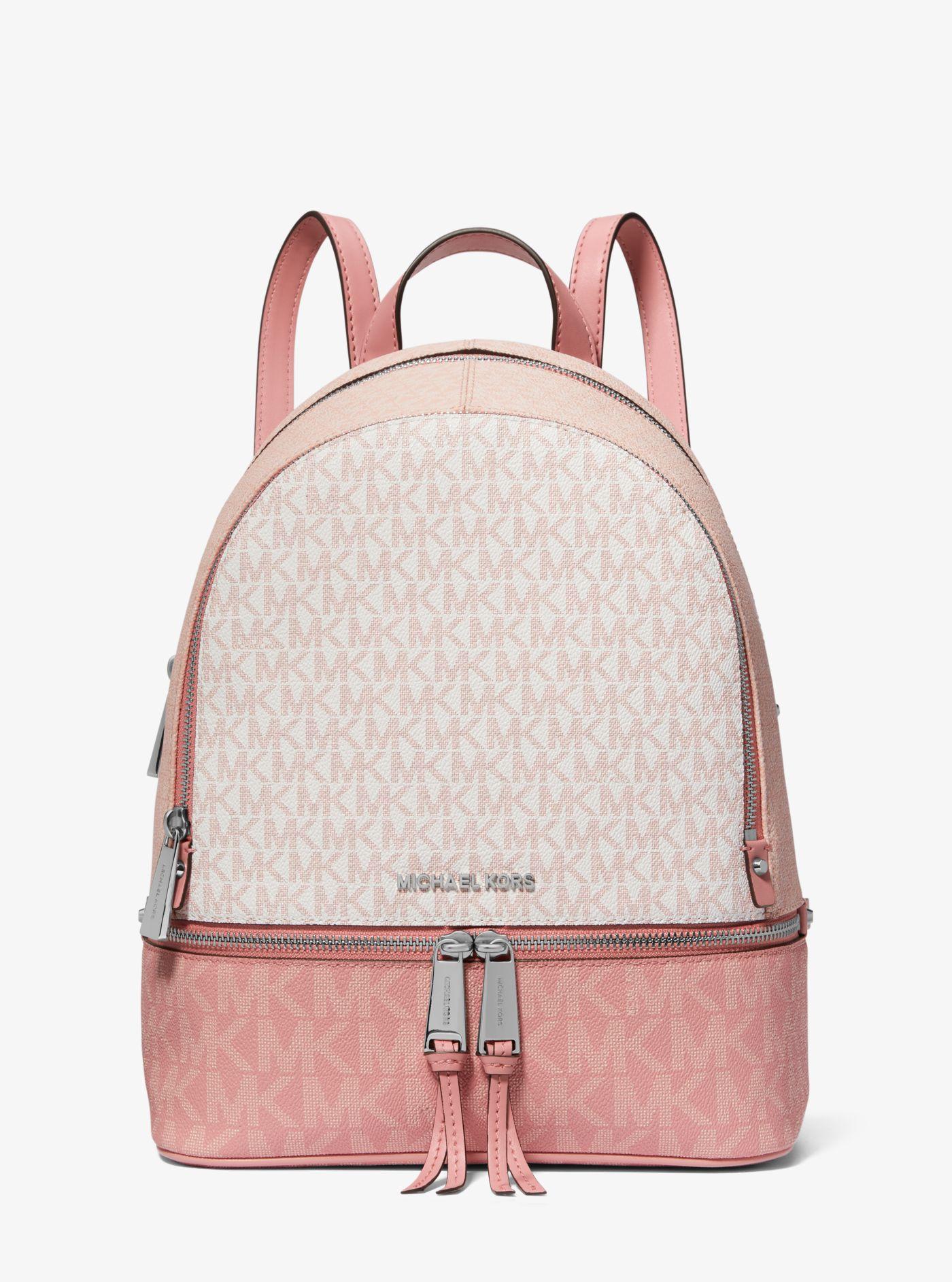 MICHAEL Michael Kors Rhea Medium Color-block Logo Backpack in Pink | Lyst