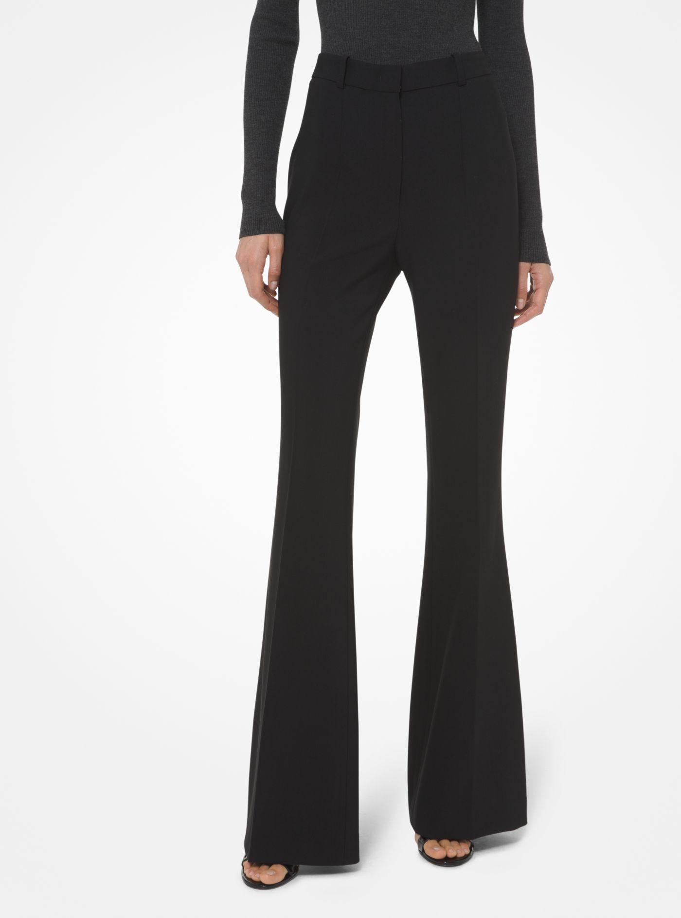black stretch flare pants
