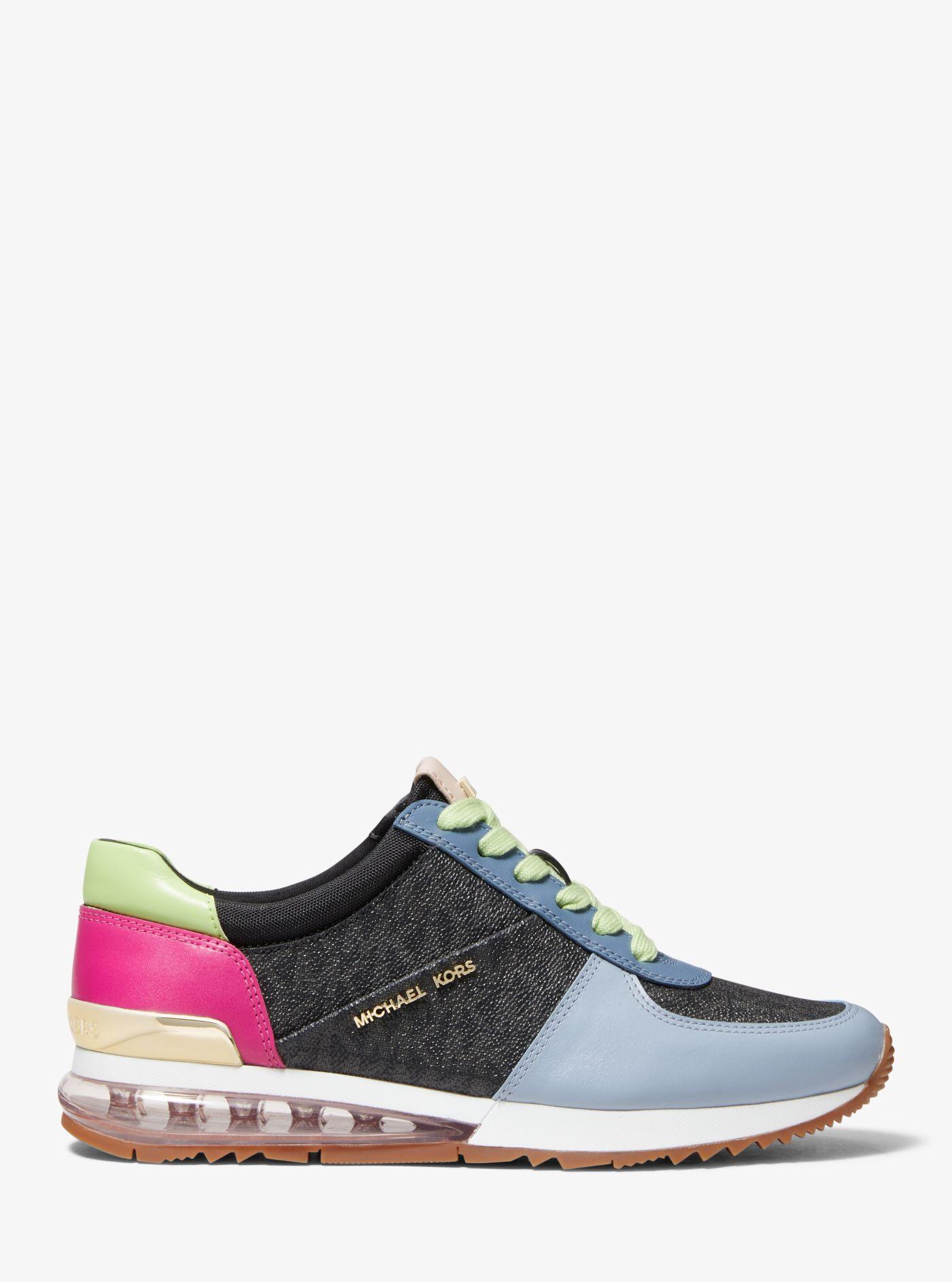 Michael Kors Allie Extreme Color-block Leather And Logo Trainer | Lyst