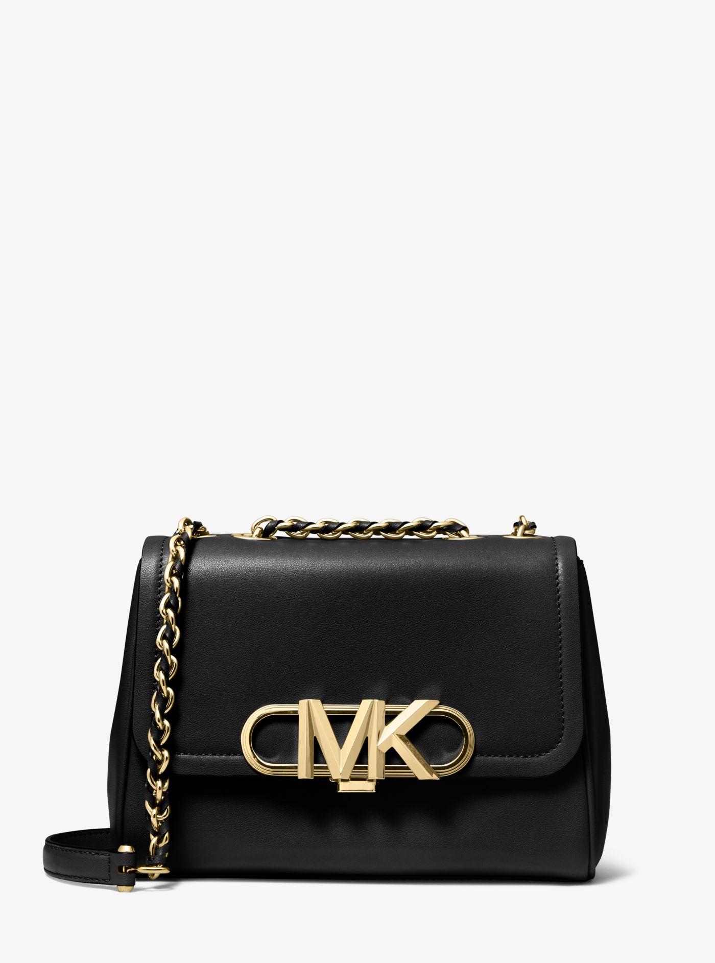 Michael Kors Parker Medium Leather Shoulder Bag in Black Lyst