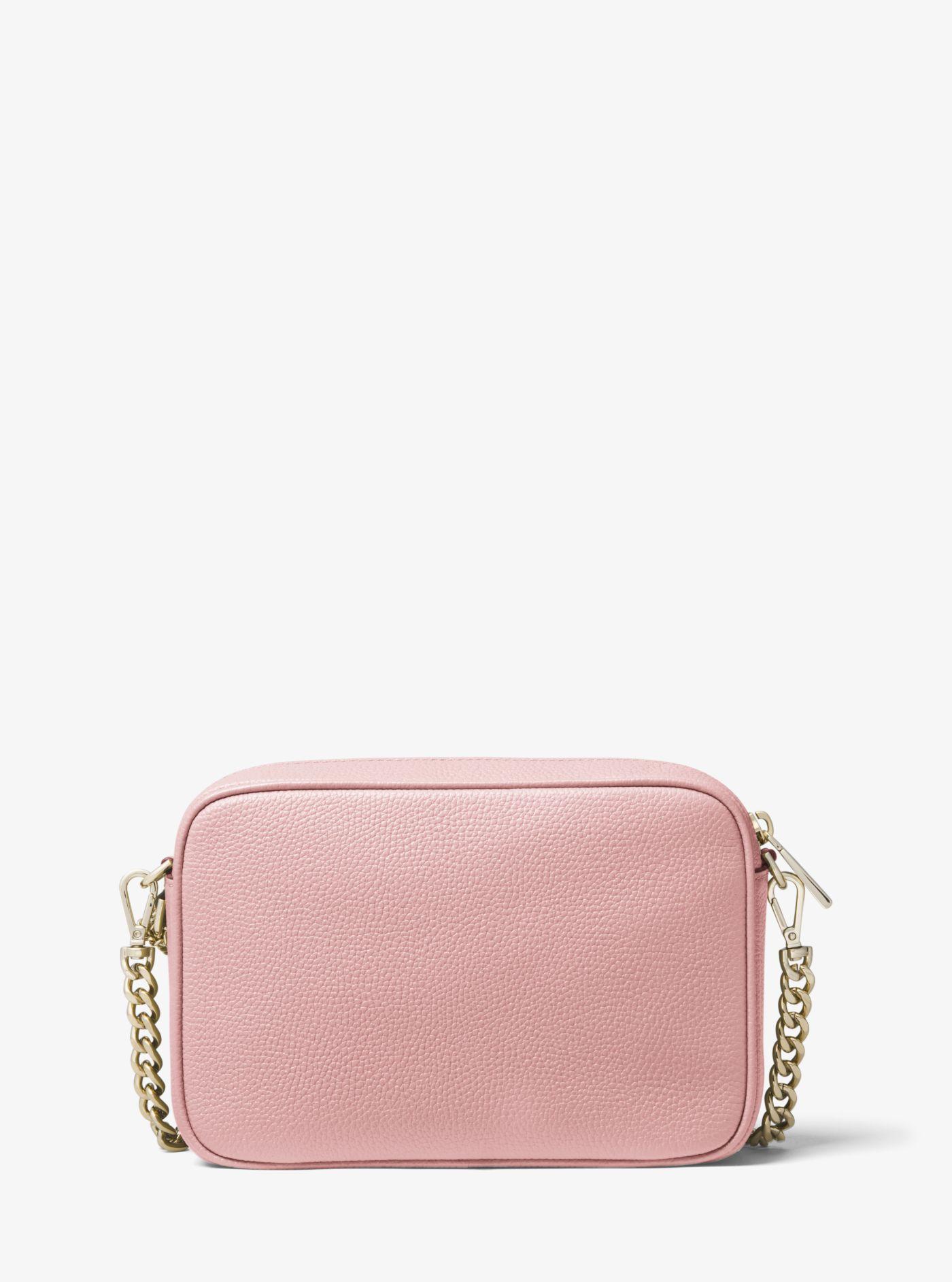 Michael Kors Ginny Medium Pebbled Leather Crossbody Bag in Pink | Lyst