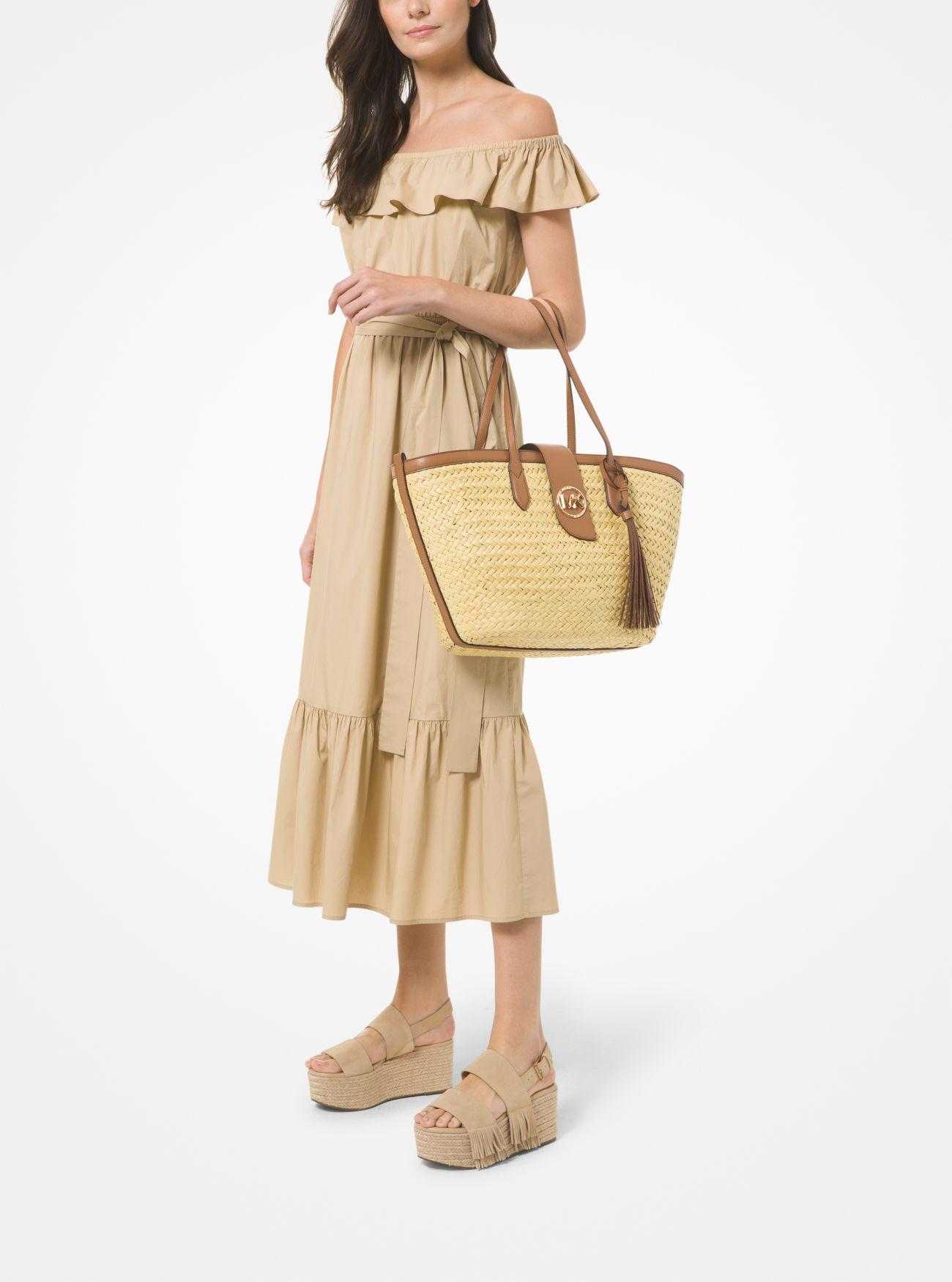Bolso tote Malibu grande de rafia Michael Kors Lyst