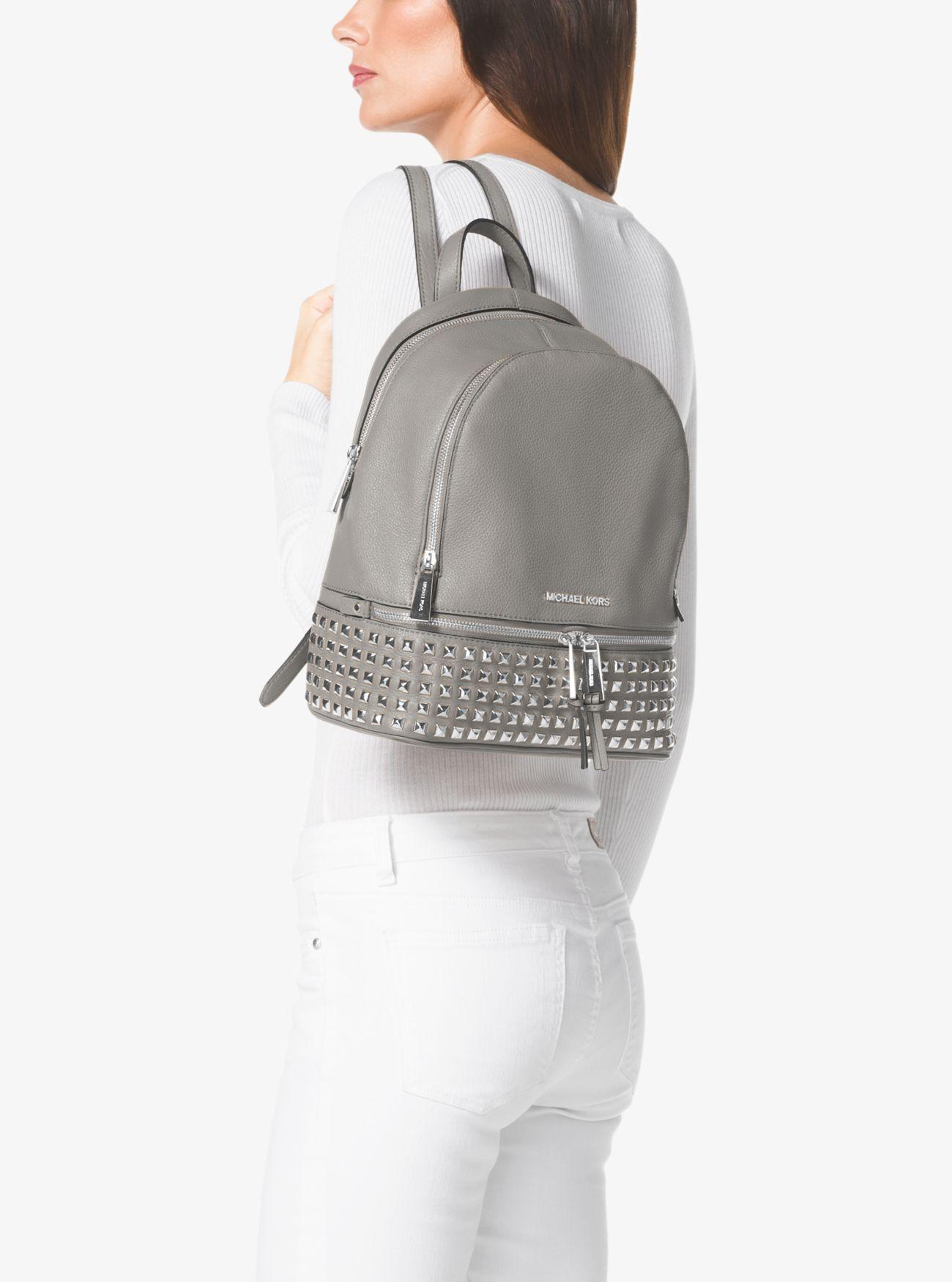 rhea medium studded leather backpack