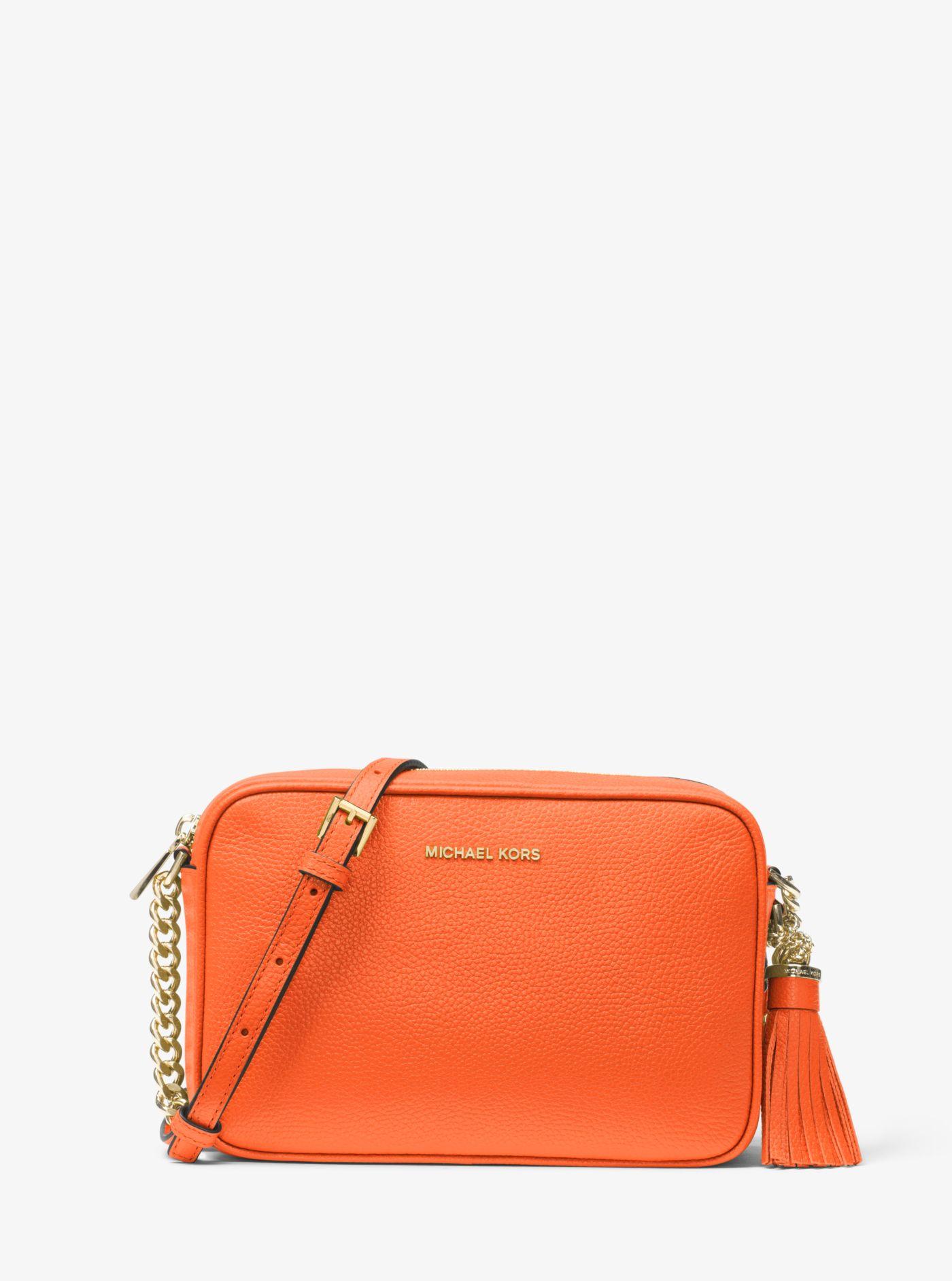 Michael Kors Ginny Leather Crossbody Bag in Clementine (Orange) | Lyst
