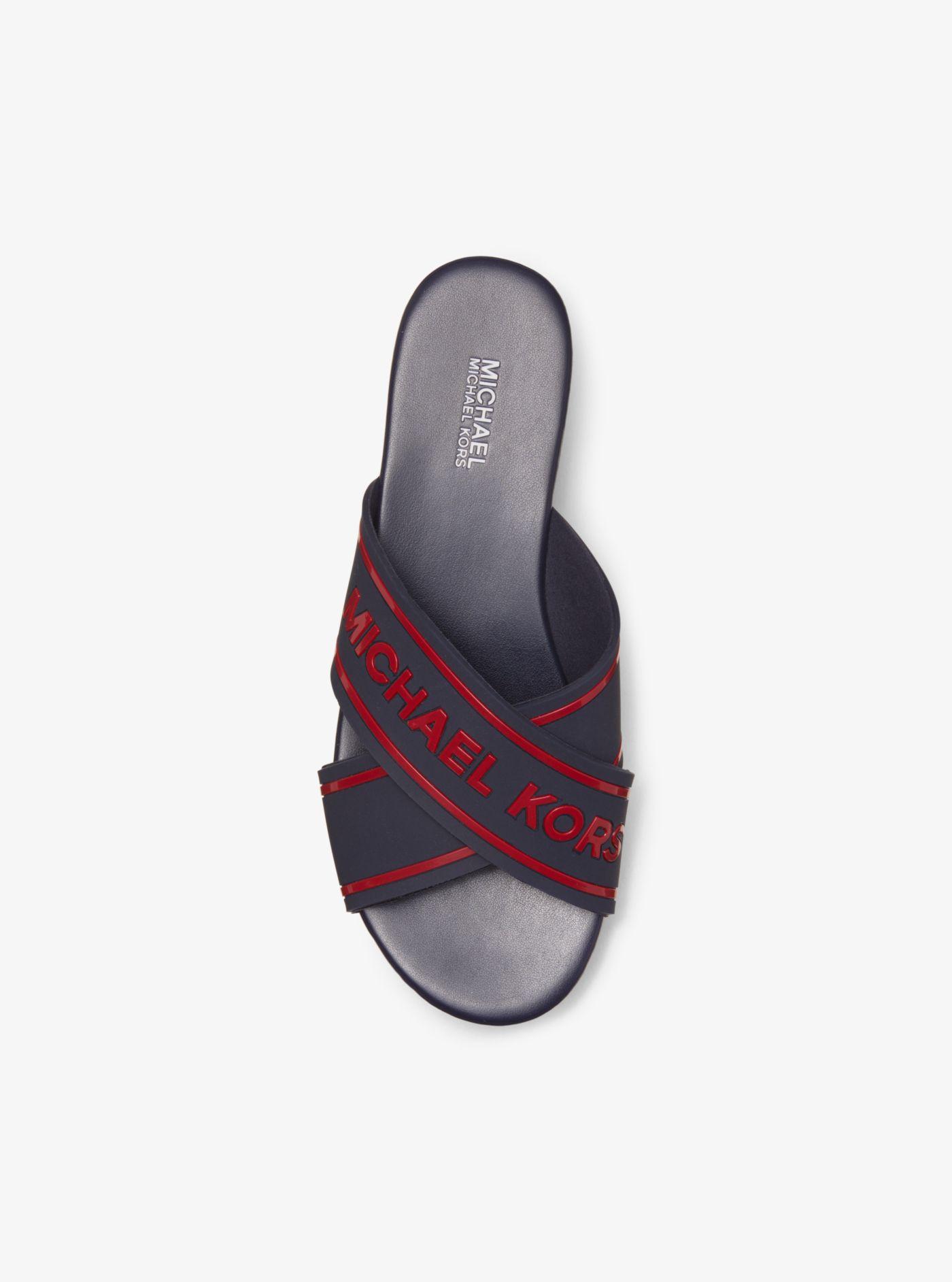 demi logo tape slide sandal