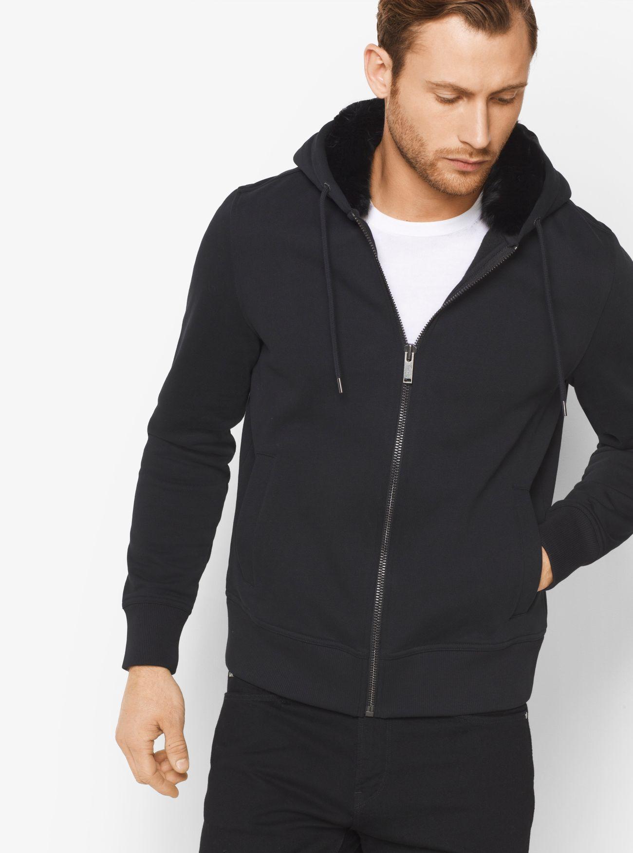 Felpa Foderata Di Pelliccia Con Cerniera E CappuccioMichael Kors in  Pelliccia da Uomo colore Nero | Lyst