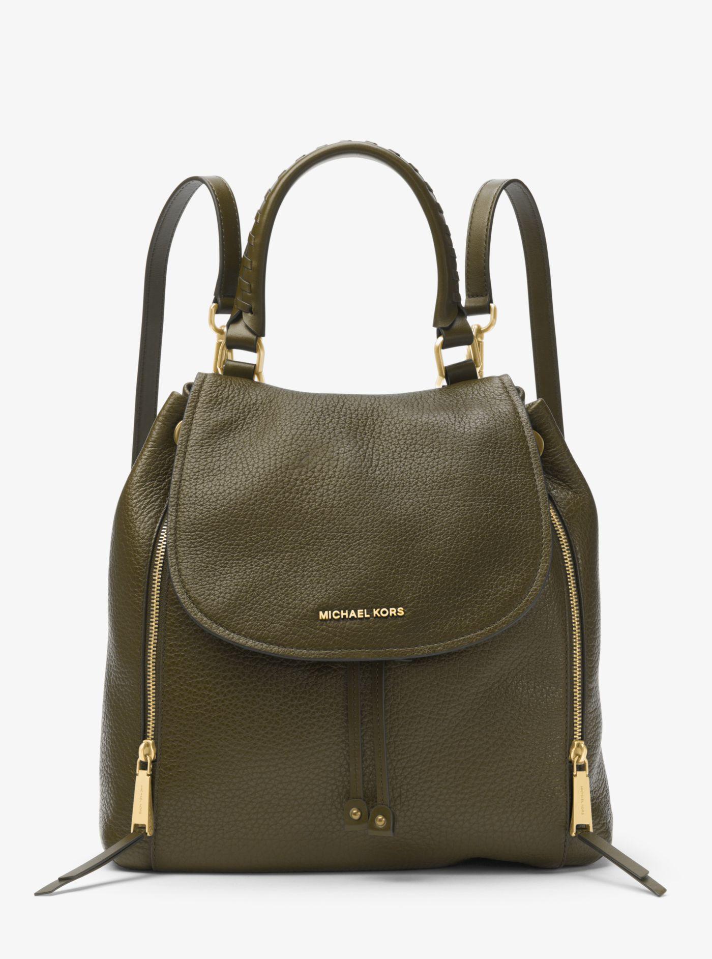viv large leather backpack michael kors