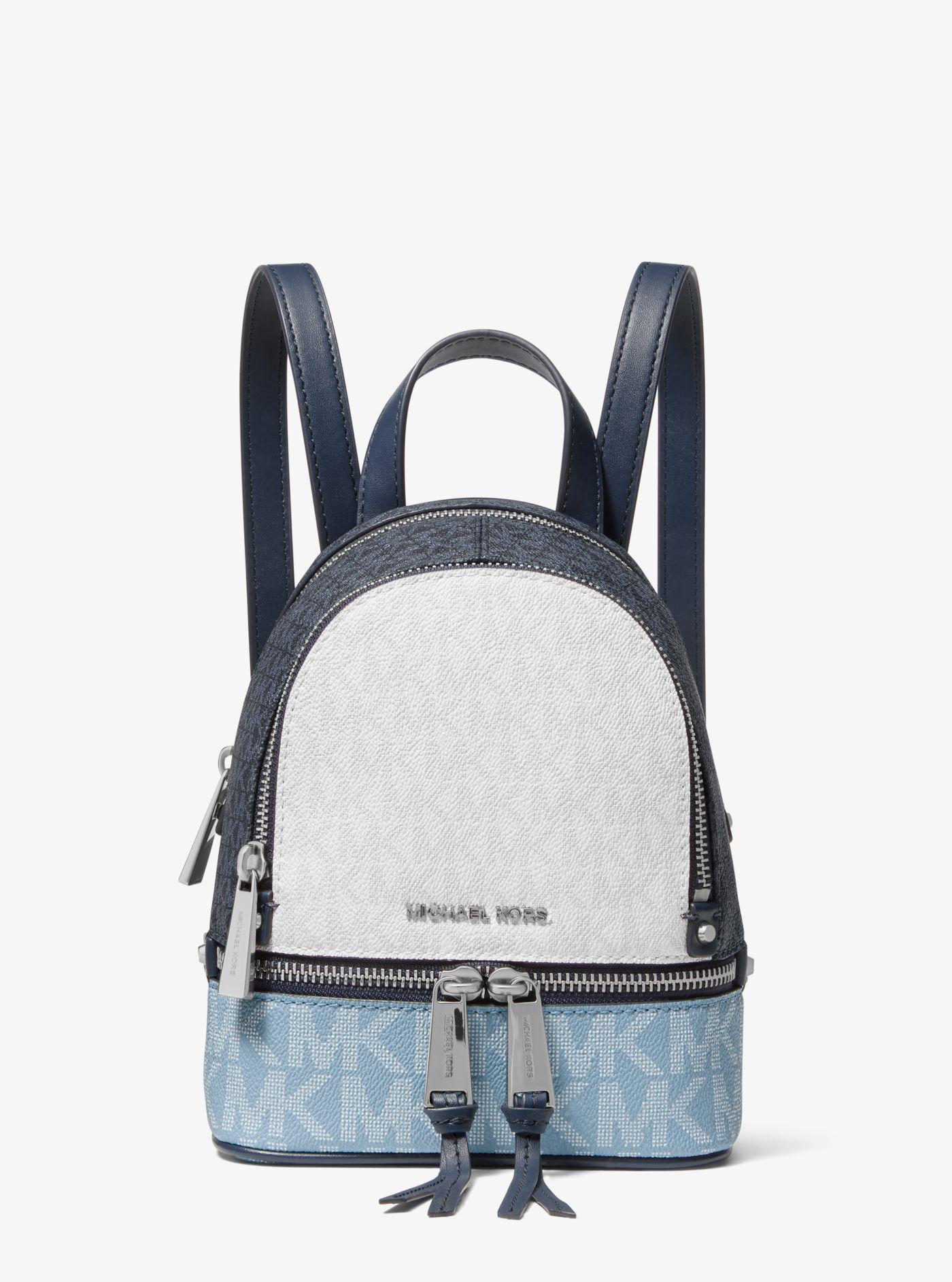 Michael Kors Rhea Mini Color-block Logo Backpack in Blue | Lyst