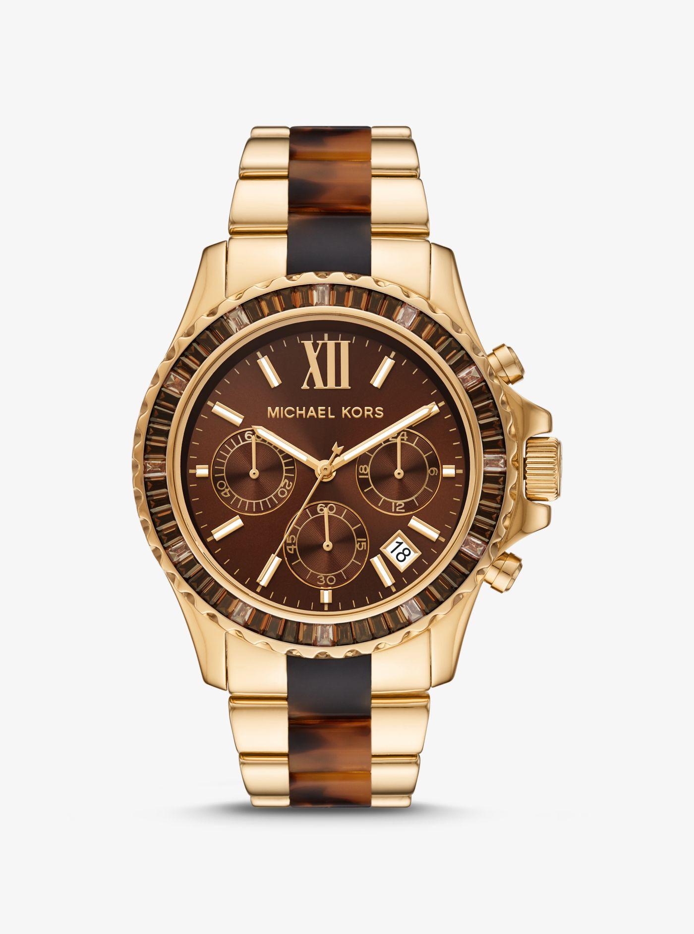 Sporvogn Ydmyghed Orientalsk Michael Kors Oversized Everest Pavé Gold-tone And Acetate Watch in Tortoise  (Metallic) - Lyst