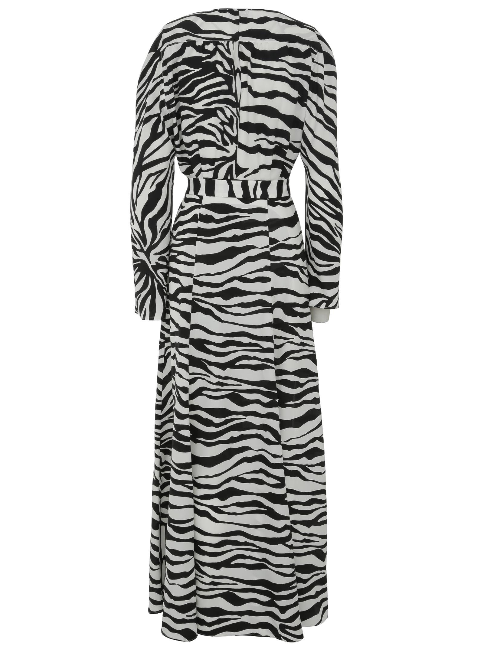 The Attico Zebra-print Satin-crepe Maxi Wrap Dress in Zebra Print (Black) -  Lyst