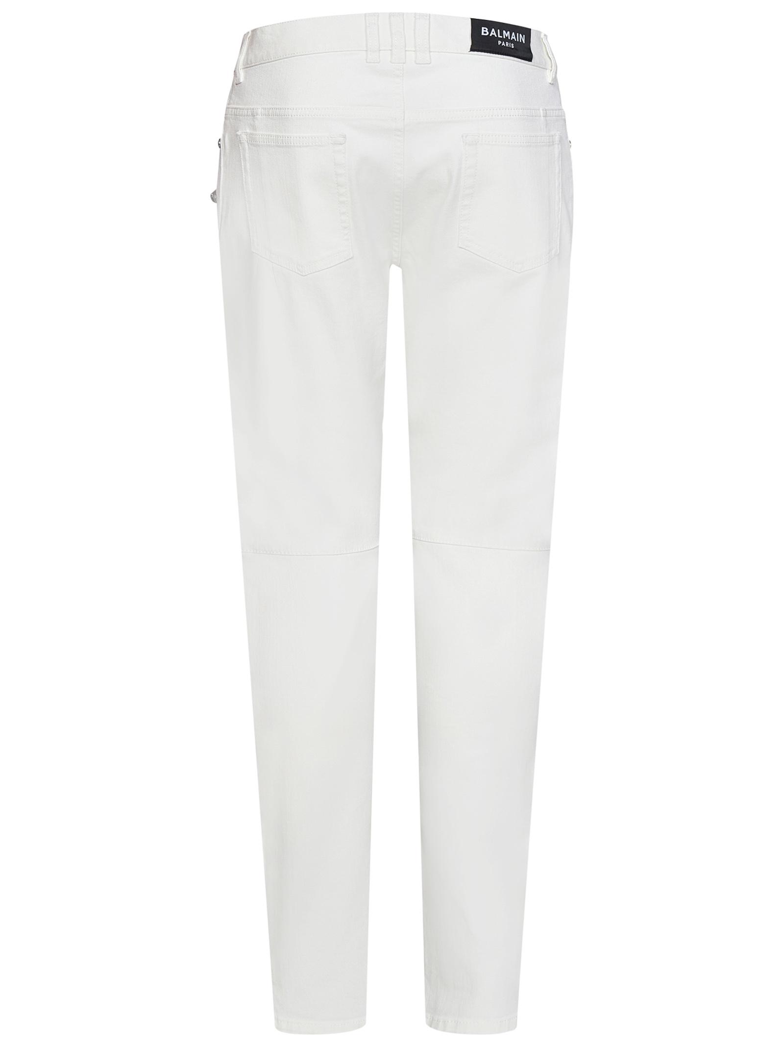 Balmain Paris Jeans in White for Men | Lyst
