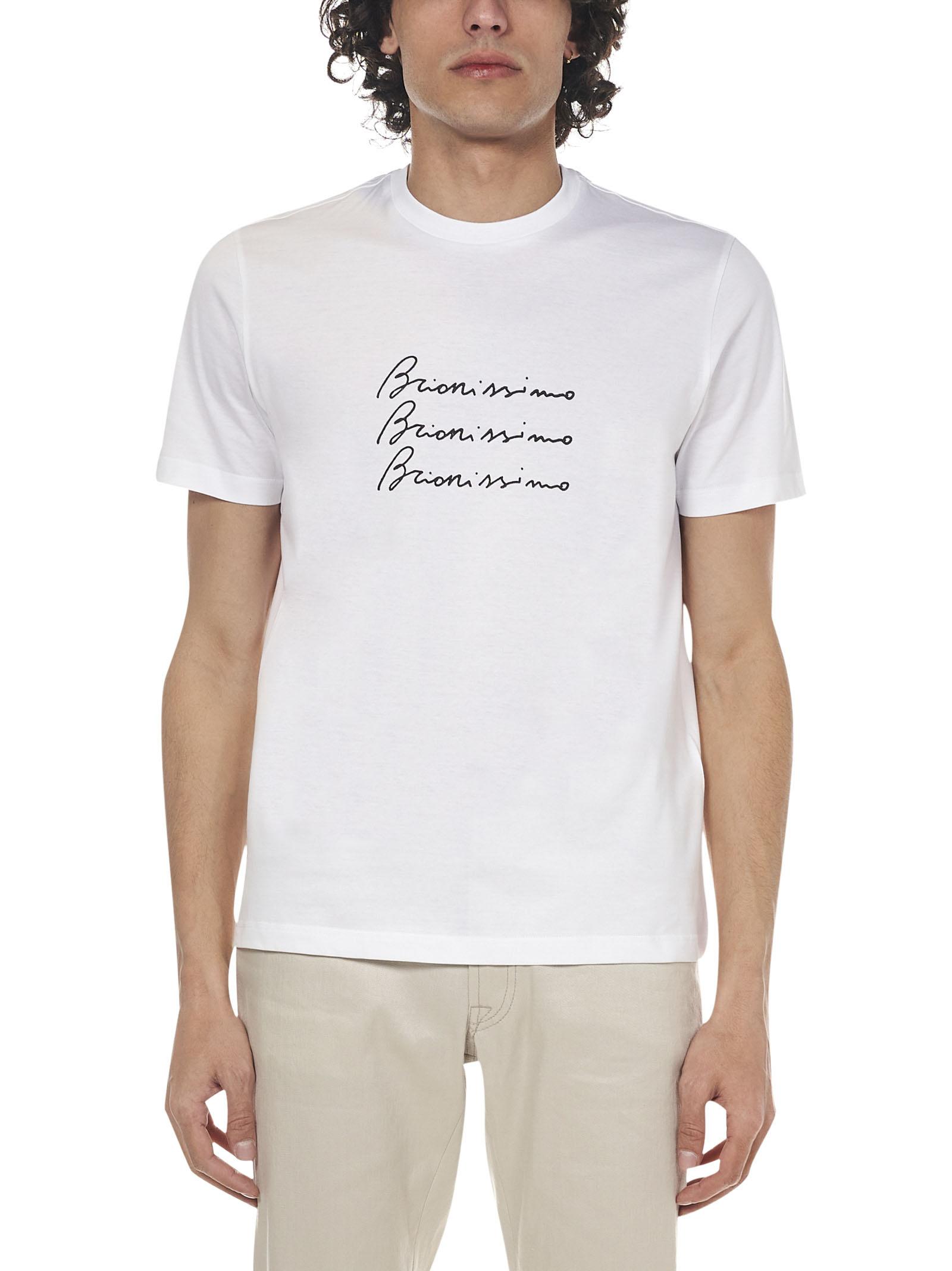 Brioni Cotton T-shirts And Polos White 