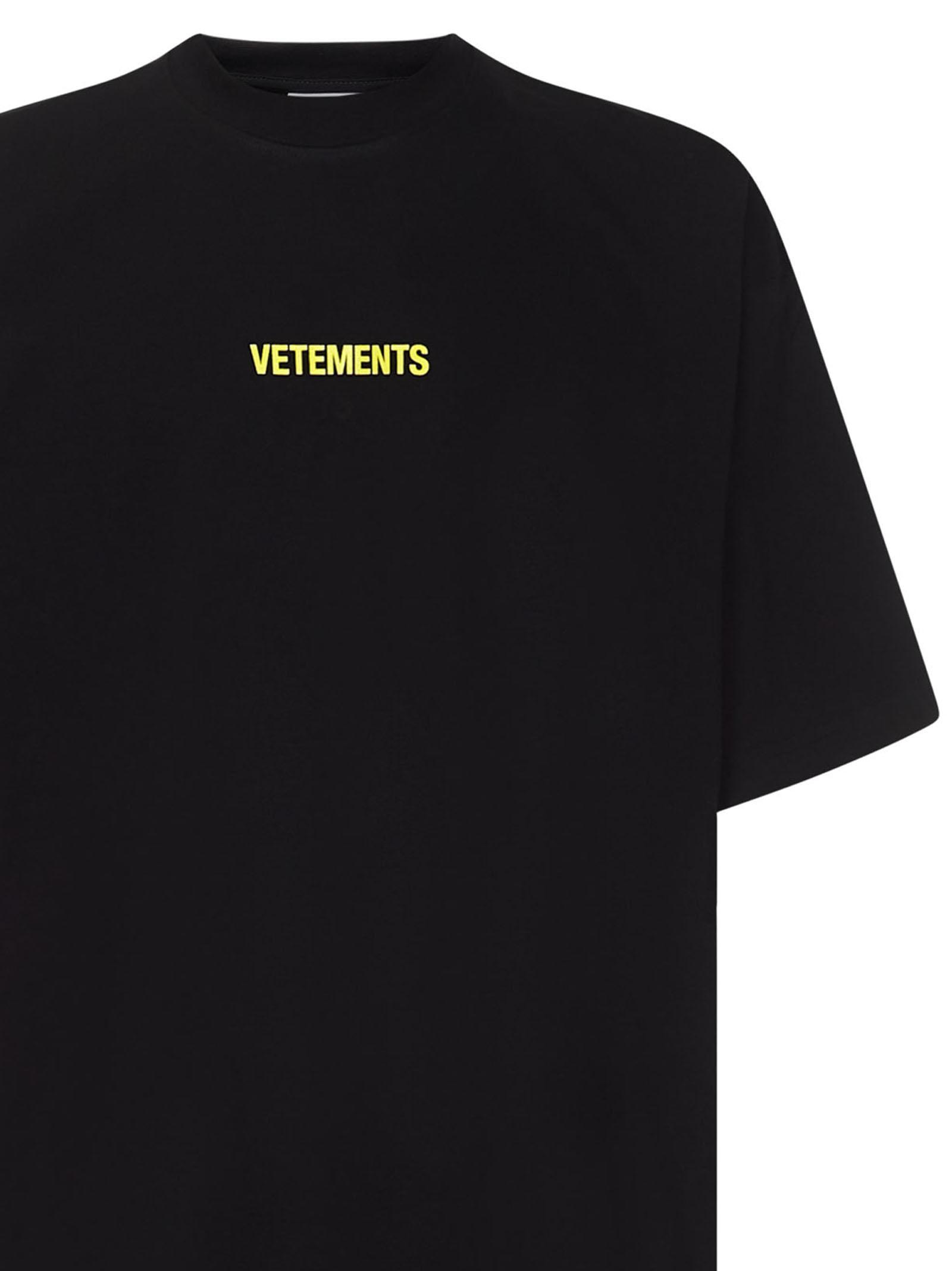 Vetements Cotton Logo Label T-shirt in Black - Lyst