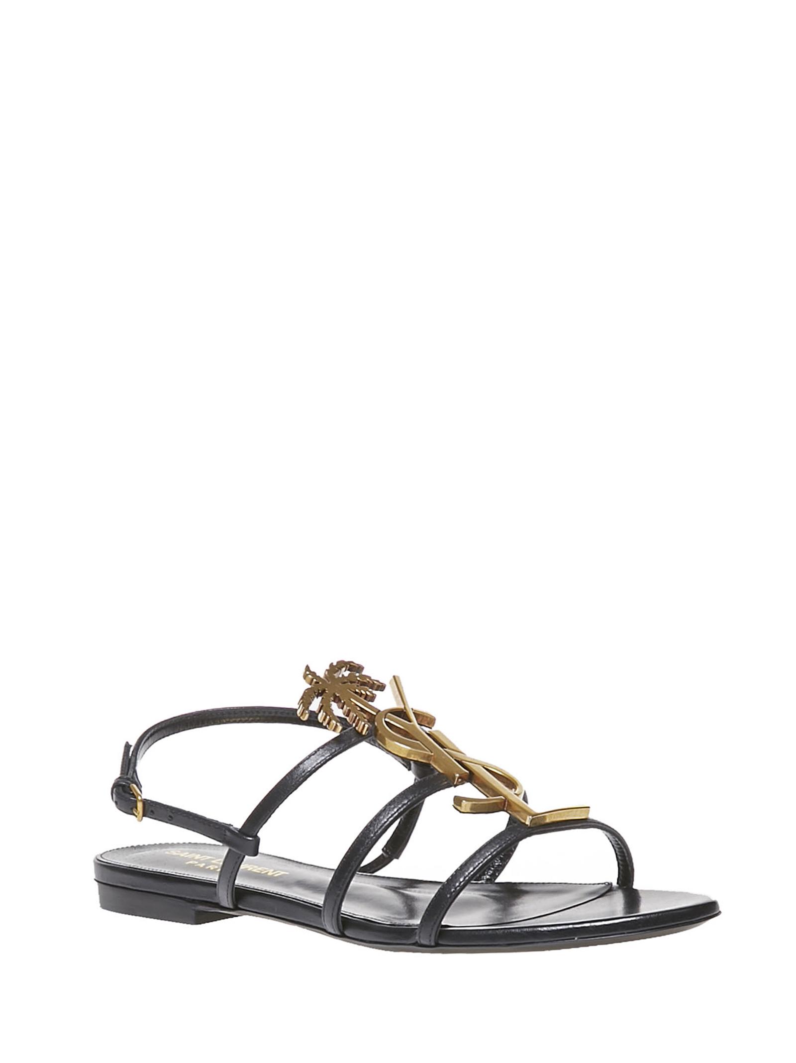 saint laurent cassandra sandals flat