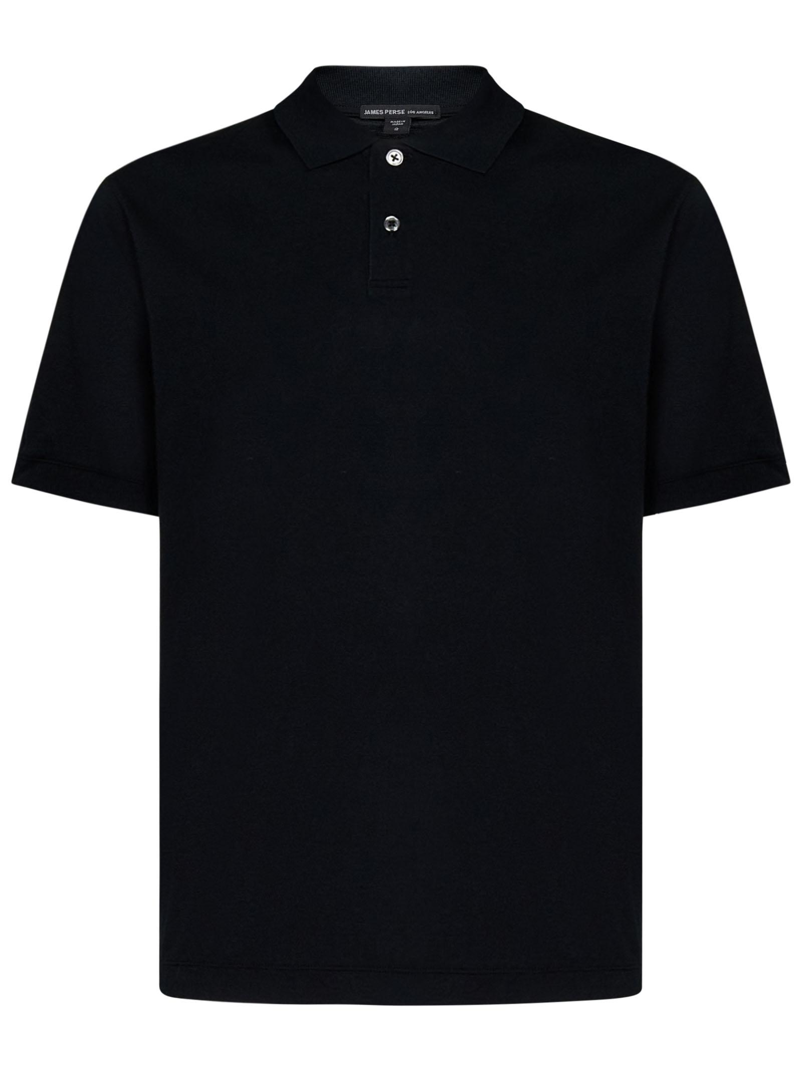 James Perse Luxe Lotus Jersey Polo Shirt in Black for Men | Lyst